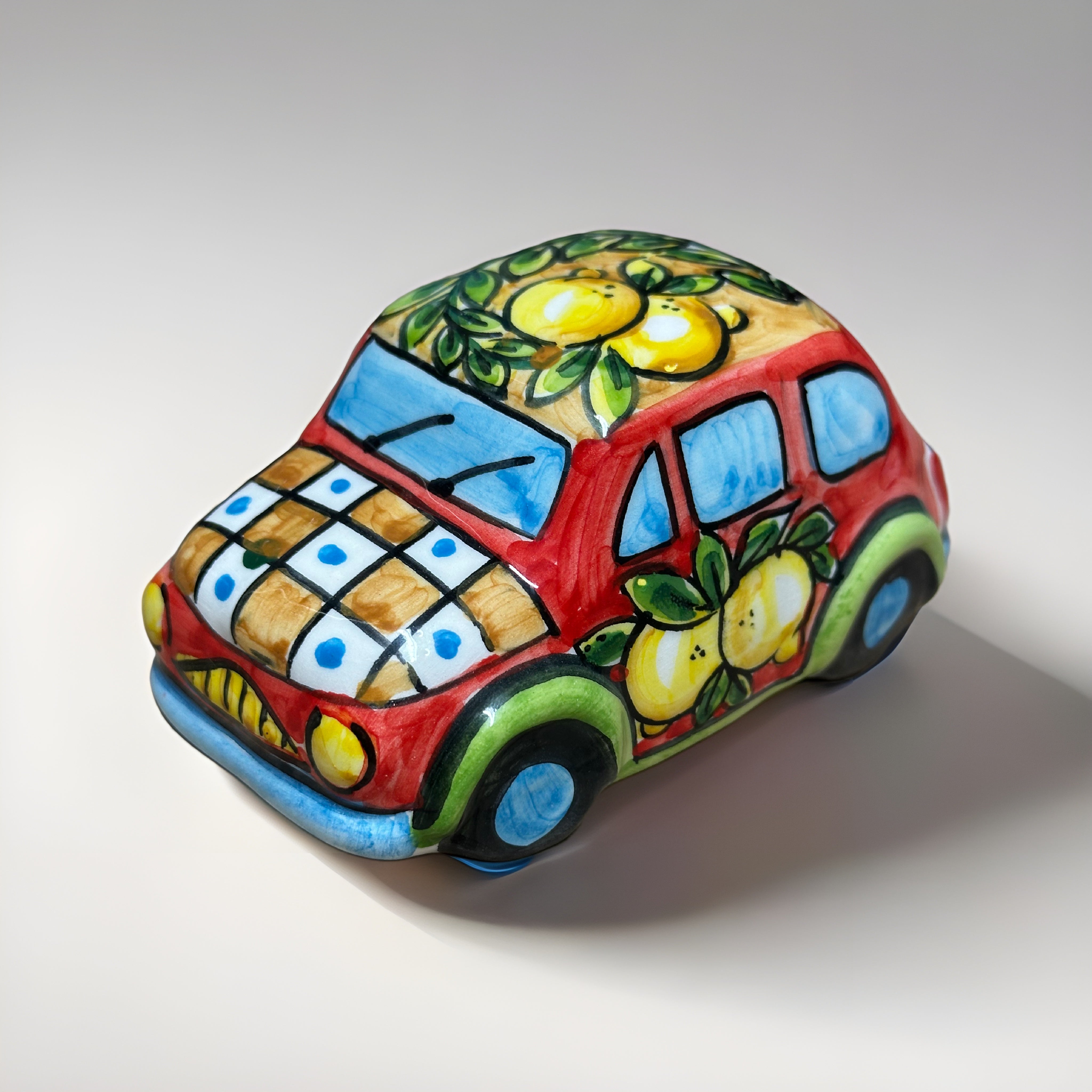 500 Storica Decorata a Mano Limoni cm L.12 H.6 Ceramica Caltagirone - OGGETTISTICA