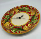 Orologio da Parete Ceramica Caltagirone Rotondo dipinto a mano cm D.30 Decoro n.9g DD CERAMICHE SICILIANE