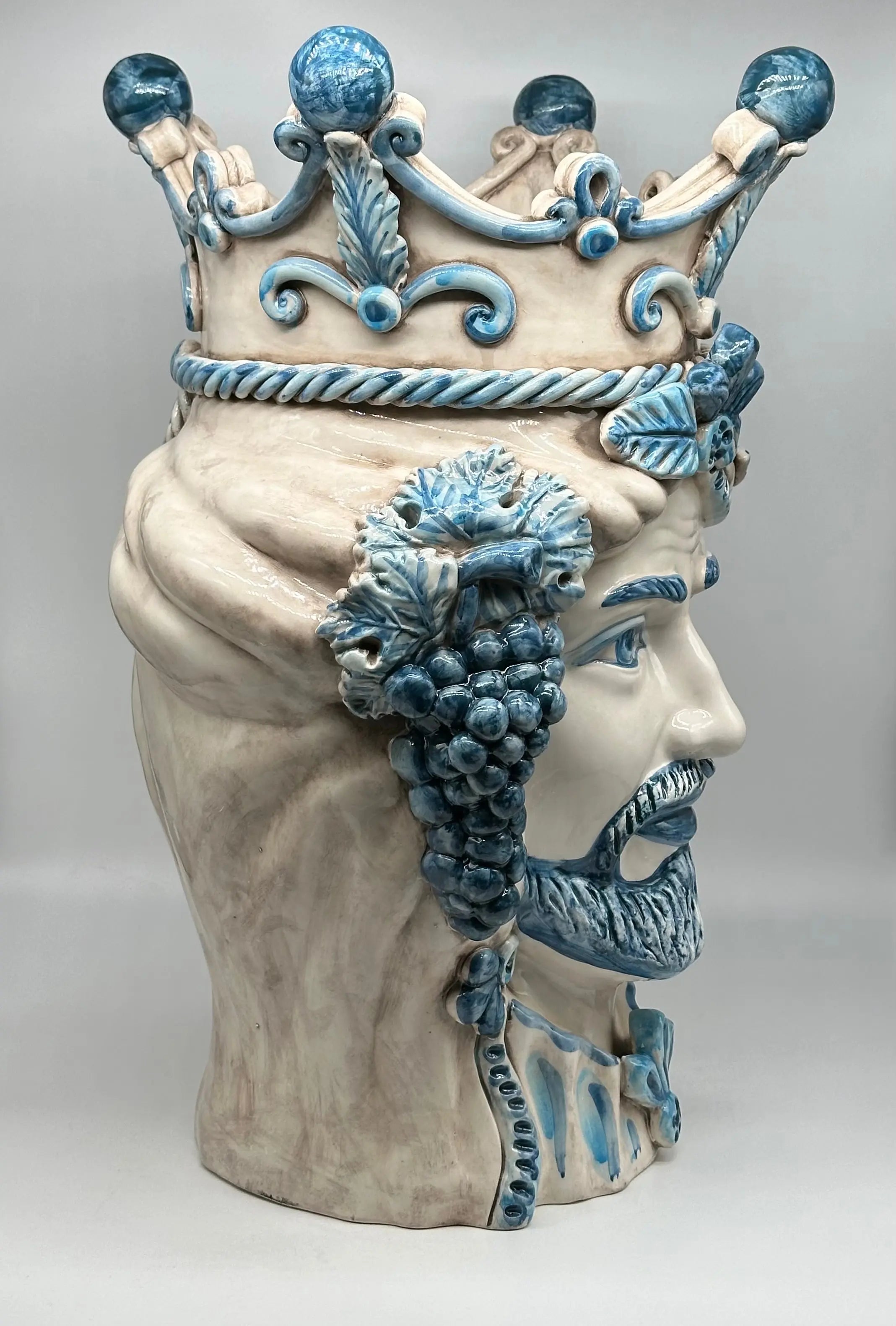 Teste di Moro Giganti Ceramica Caltagirone cm H.50 L.37 Artigianale Vella DD CERAMICHE SICILIANE
