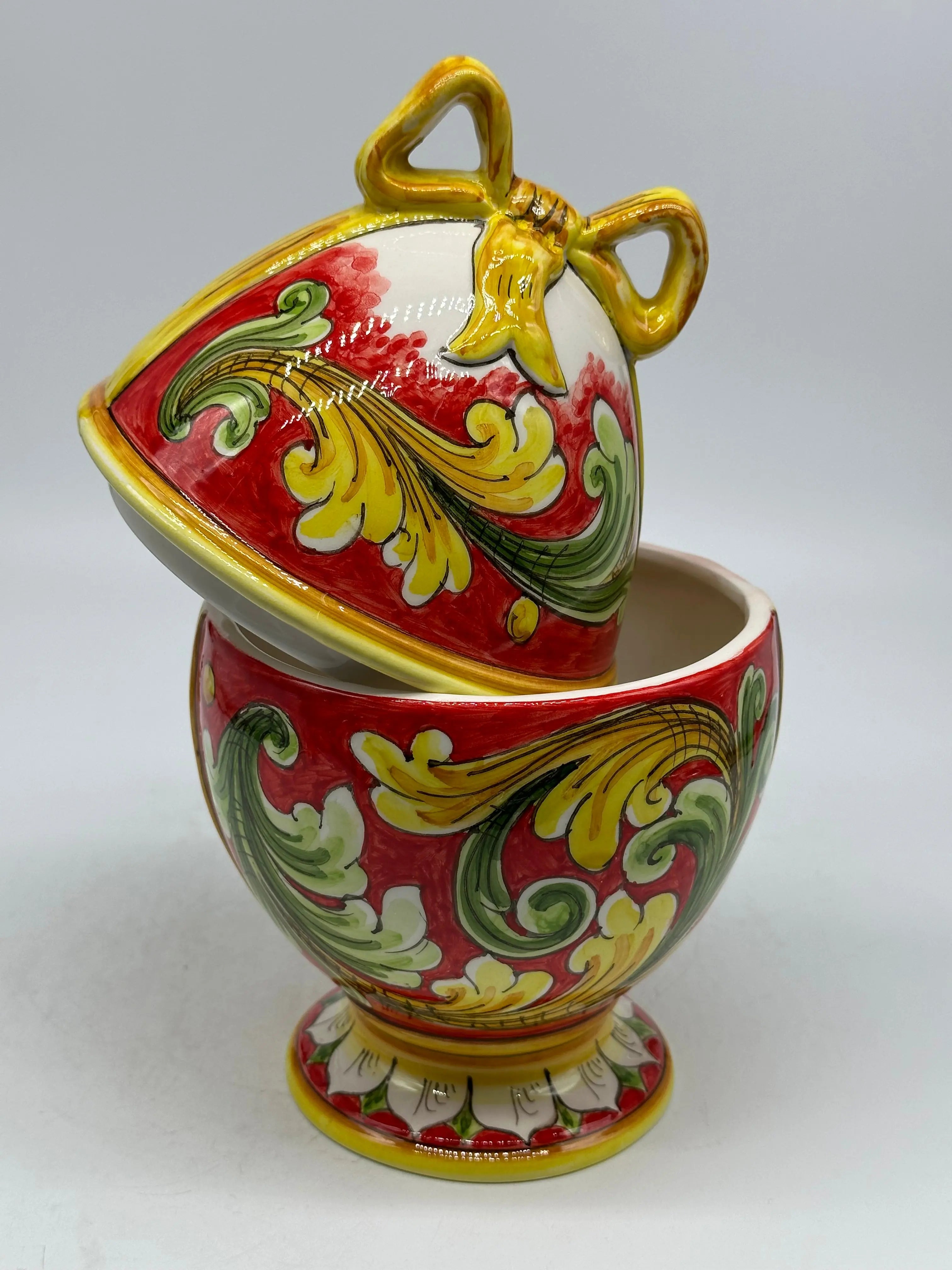 Uovo di Pasqua Contenitore H.24cm Ceramica Caltagirone dipinto a mano DD CERAMICHE SICILIANE