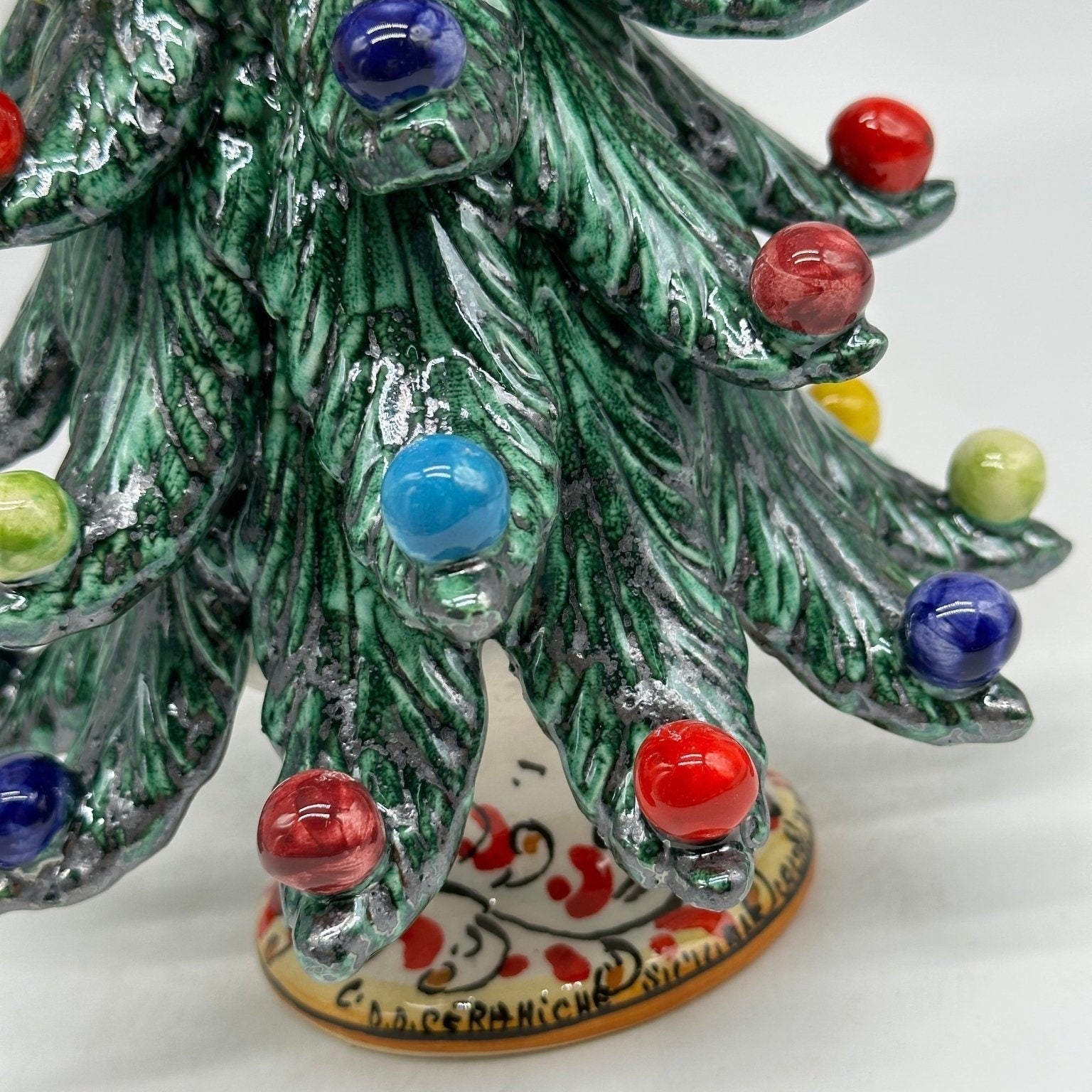 Albero di Natale cm h.25 interamente fatto a mano Ceramica Caltagirone - DD CERAMICHE SICILIANE