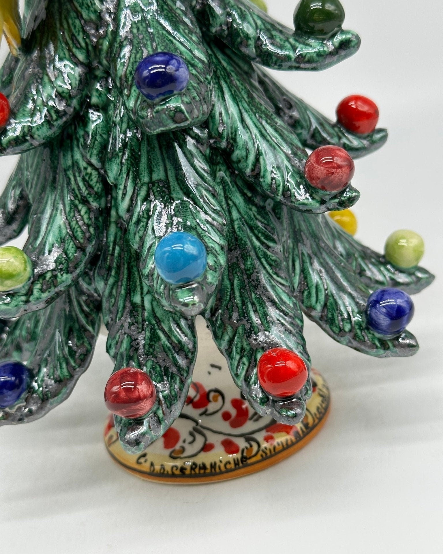 Albero di Natale cm h.25 interamente fatto a mano Ceramica Caltagirone - DD CERAMICHE SICILIANE