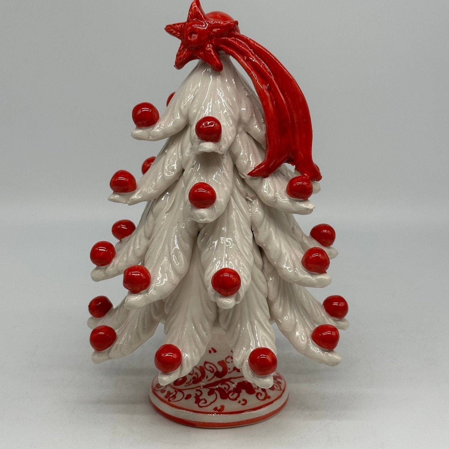 Albero di Natale cm h.25 interamente fatto a mano Ceramica Caltagirone - DD CERAMICHE SICILIANE