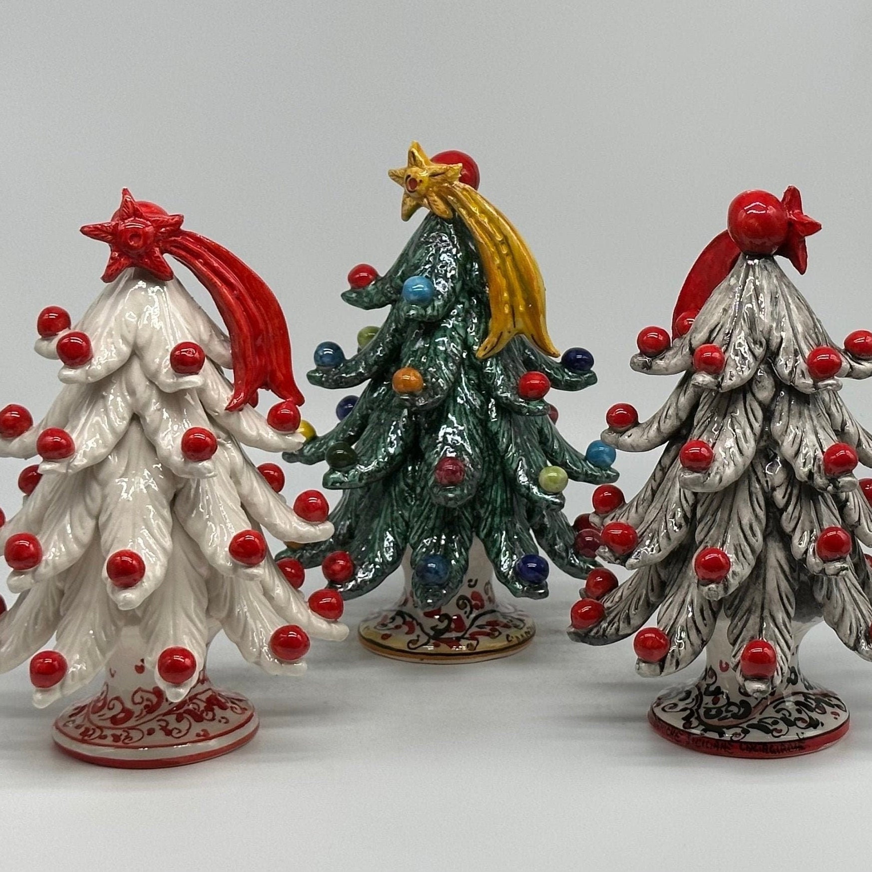 Albero di Natale cm h.25 interamente fatto a mano Ceramica Caltagirone - DD CERAMICHE SICILIANE