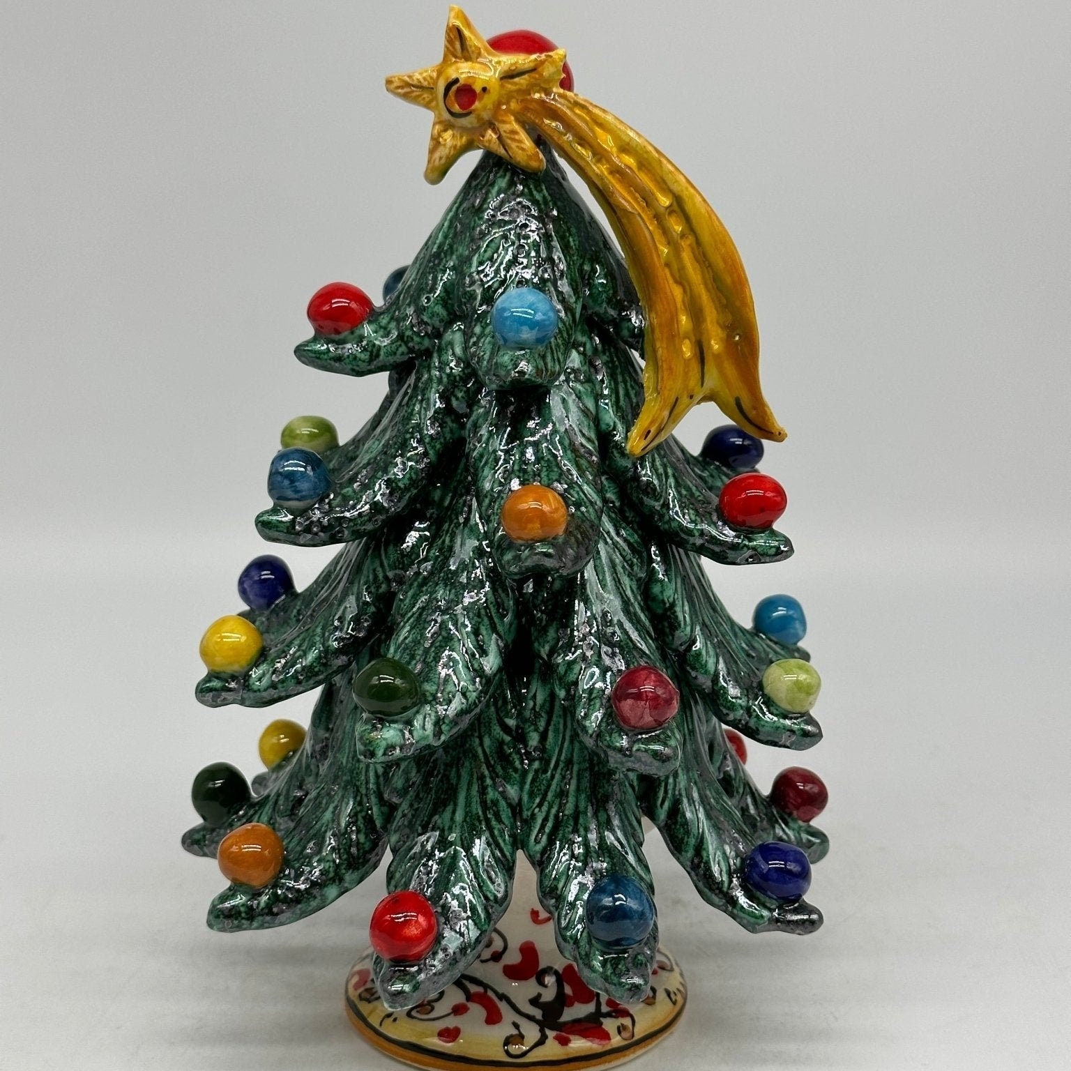 Albero di Natale cm h.25 interamente fatto a mano Ceramica Caltagirone - DD CERAMICHE SICILIANE