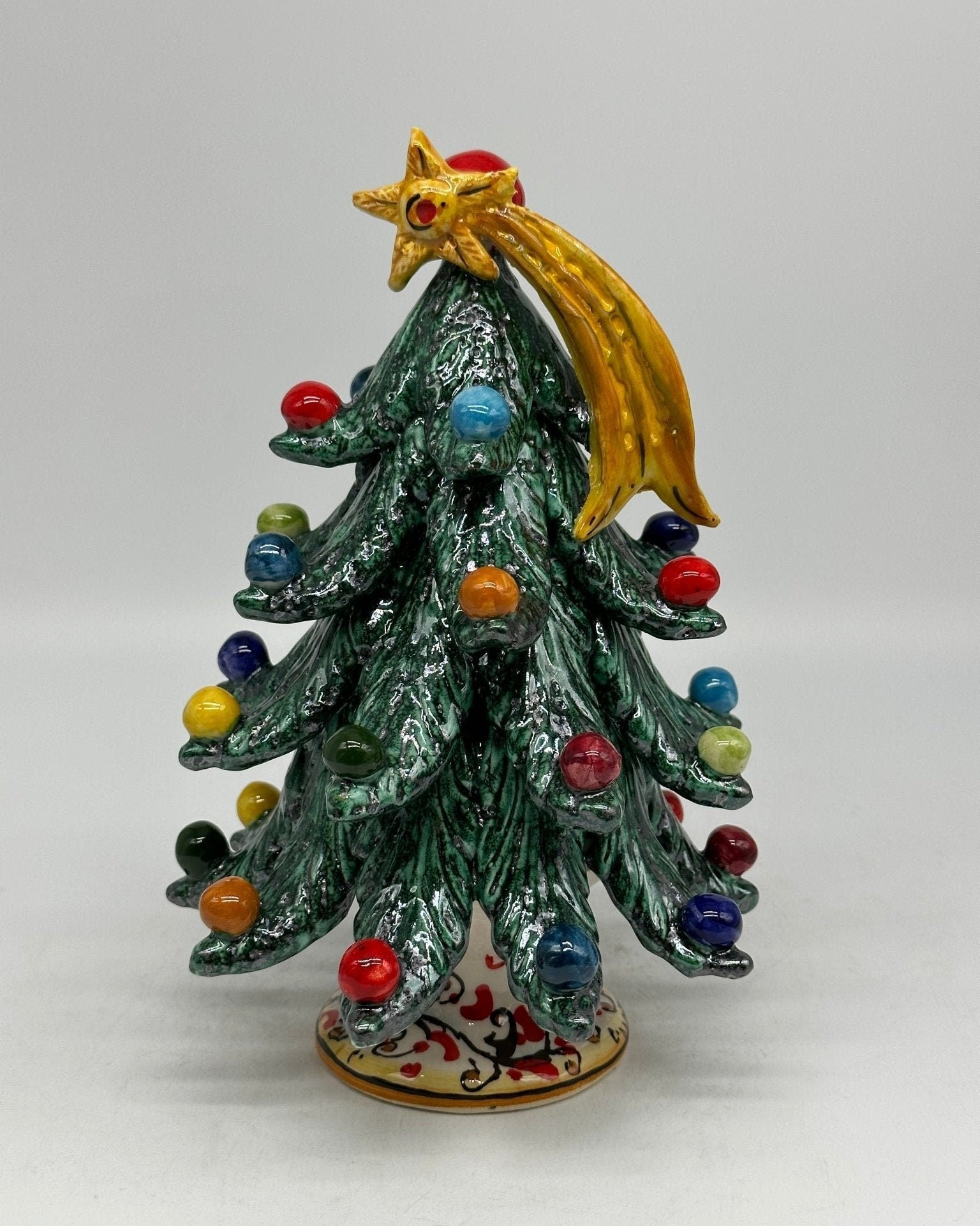 Albero di Natale cm h.25 interamente fatto a mano Ceramica Caltagirone - DD CERAMICHE SICILIANE