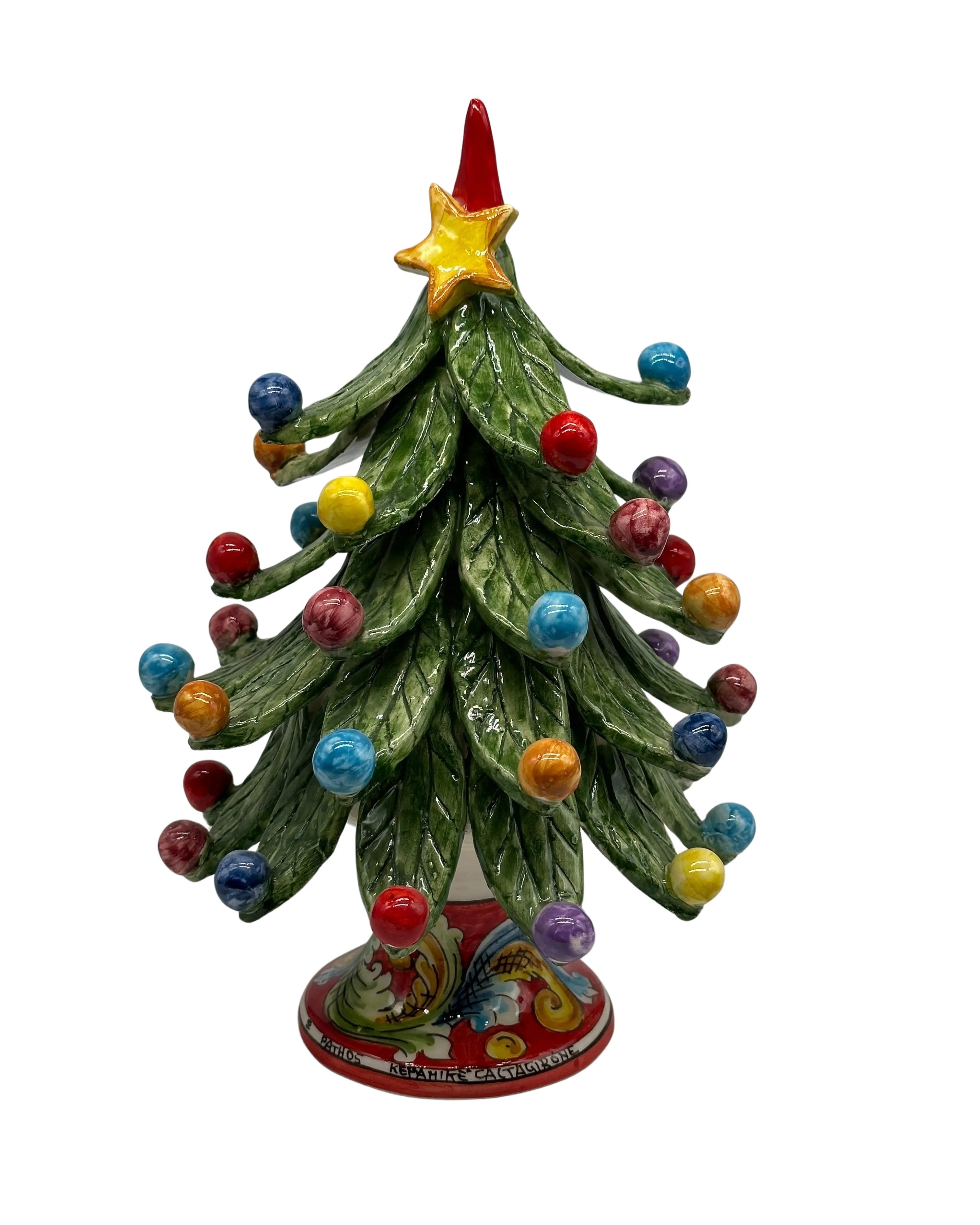 Albero di Natale Verde mod.2024 fatto a mano Ceramica Caltagirone DD CERAMICHE SICILIANE