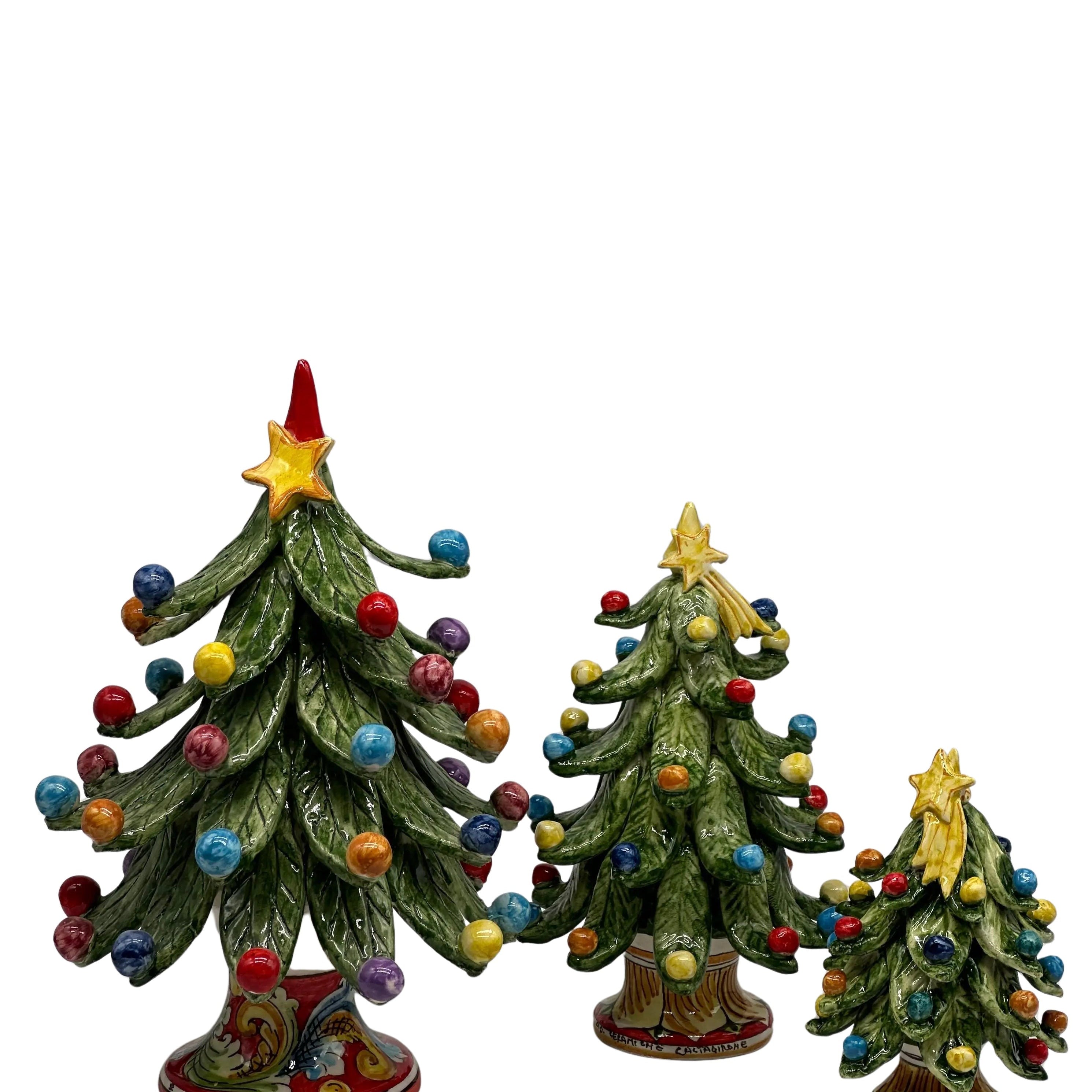 Albero di Natale Verde mod.2024 fatto a mano Ceramica Caltagirone DD CERAMICHE SICILIANE