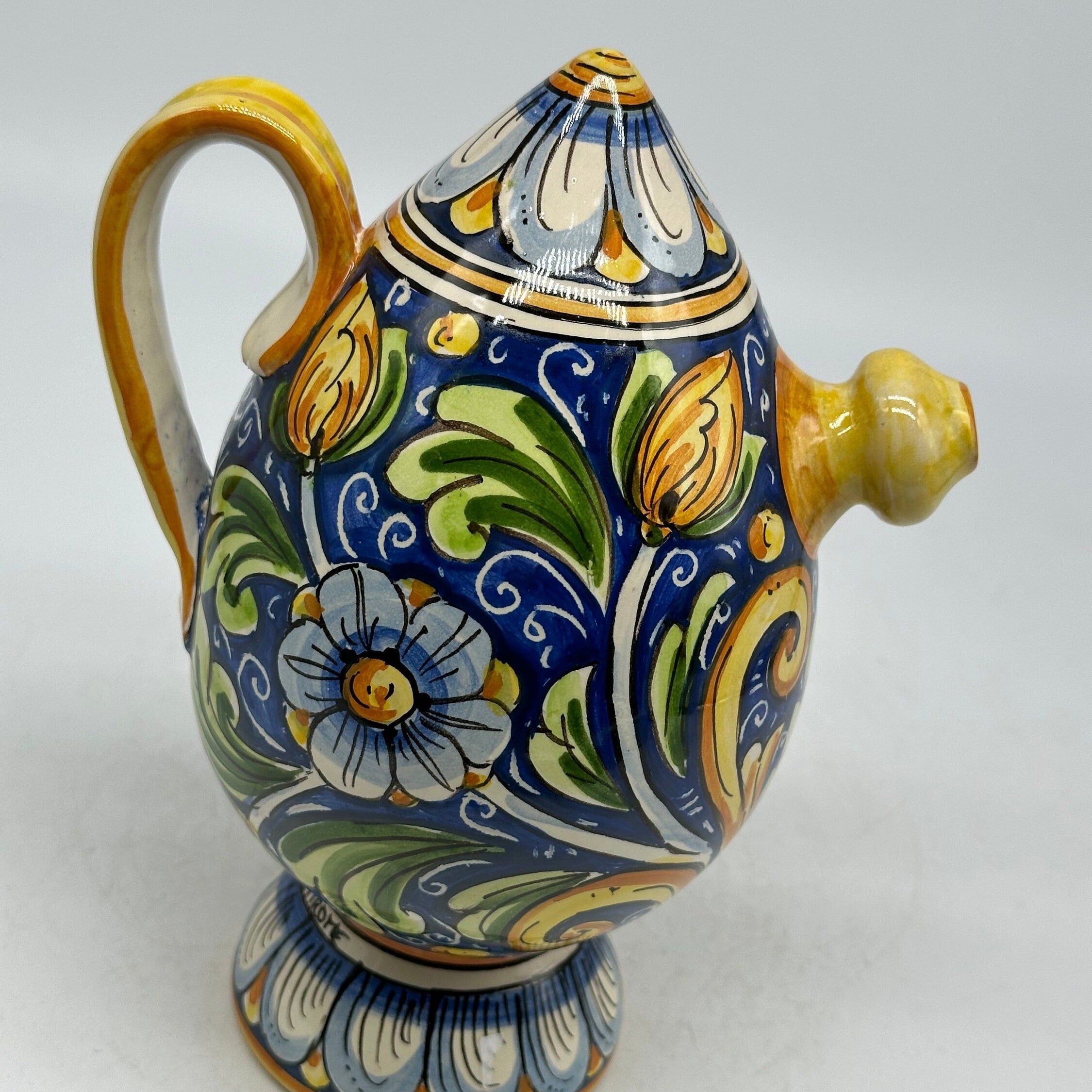 Brocca Tipica "Bummulu Malandrino" 0,5 Litri interamente fatto a mano Ceramica Caltagirone Decoro N.1