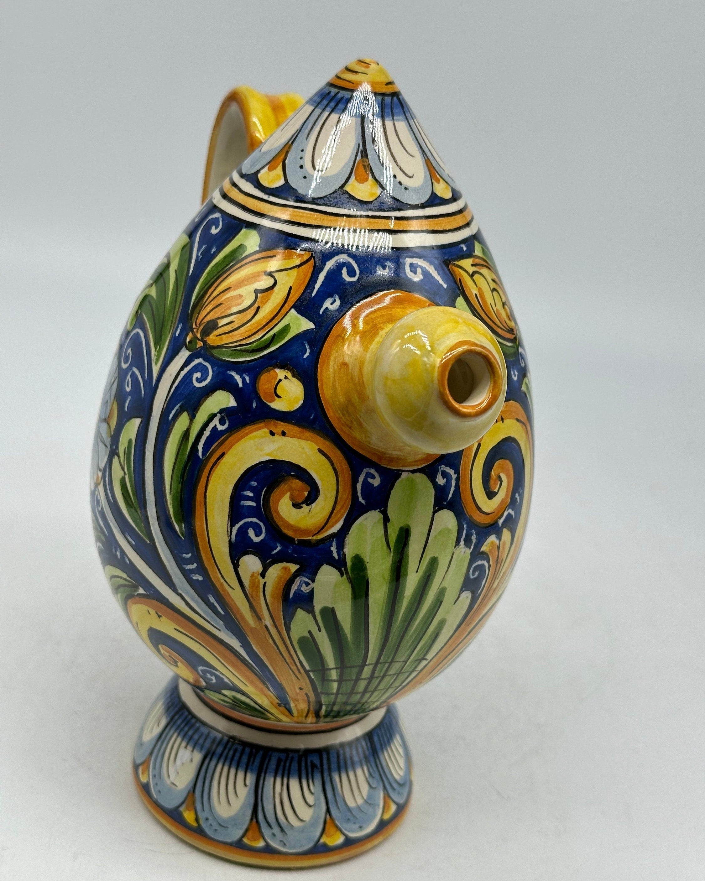 Brocca Tipica "Bummulu Malandrino" 0,5 Litri interamente fatto a mano Ceramica Caltagirone Decoro N.1