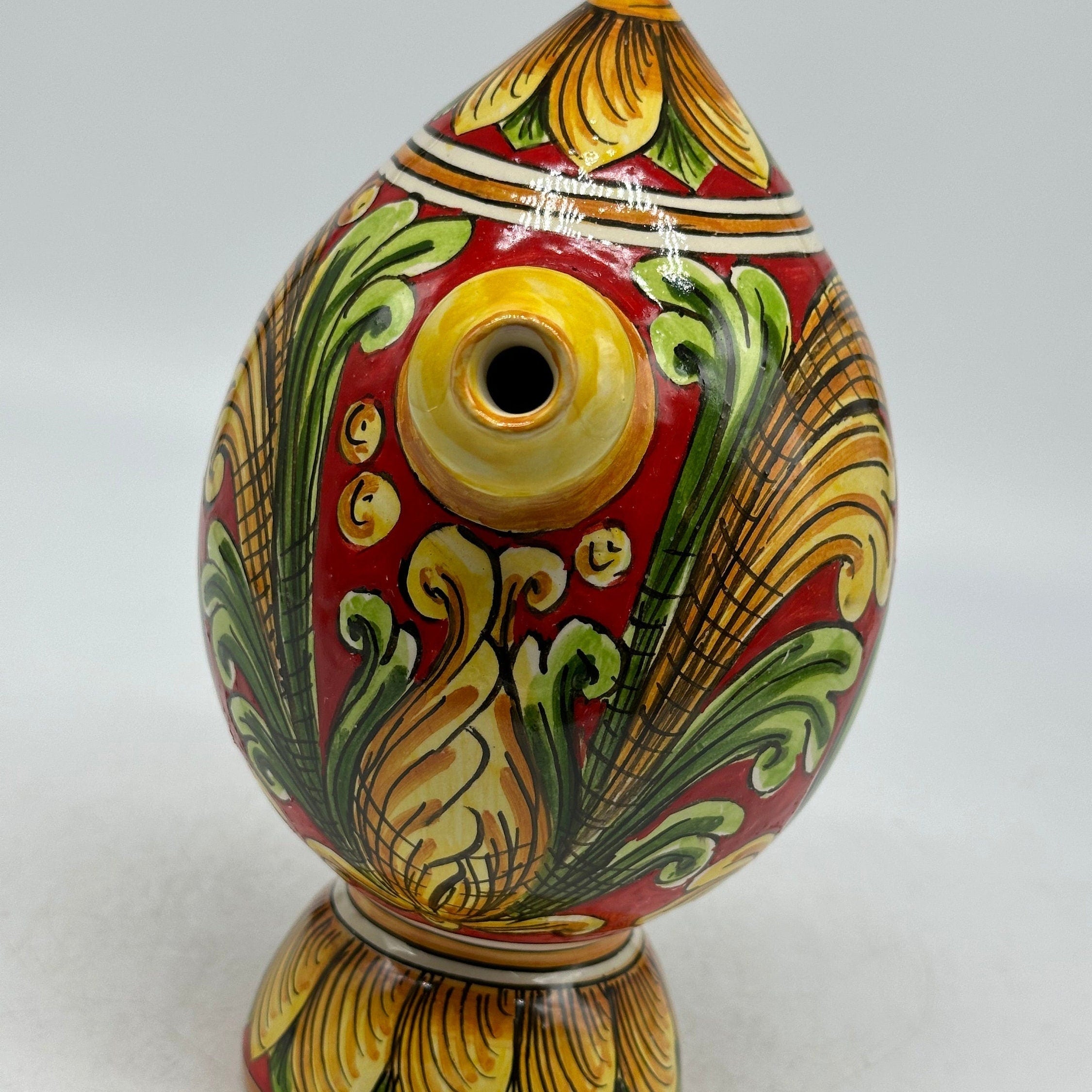 Brocca Tipica "Bummulu Malandrino" 0,5 Litri interamente fatto a mano Ceramica Caltagirone Decoro N.3