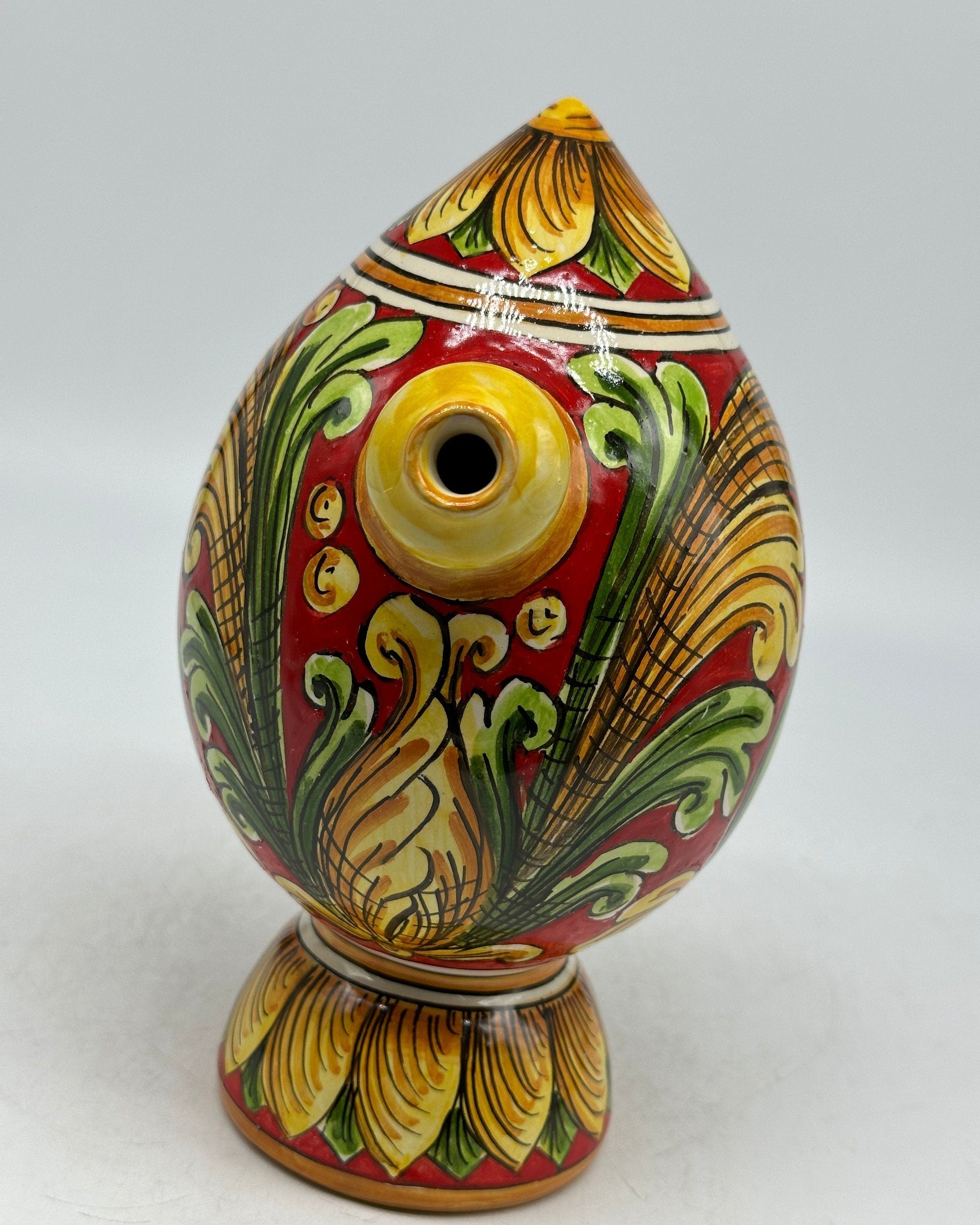 Brocca Tipica "Bummulu Malandrino" 0,5 Litri interamente fatto a mano Ceramica Caltagirone Decoro N.3