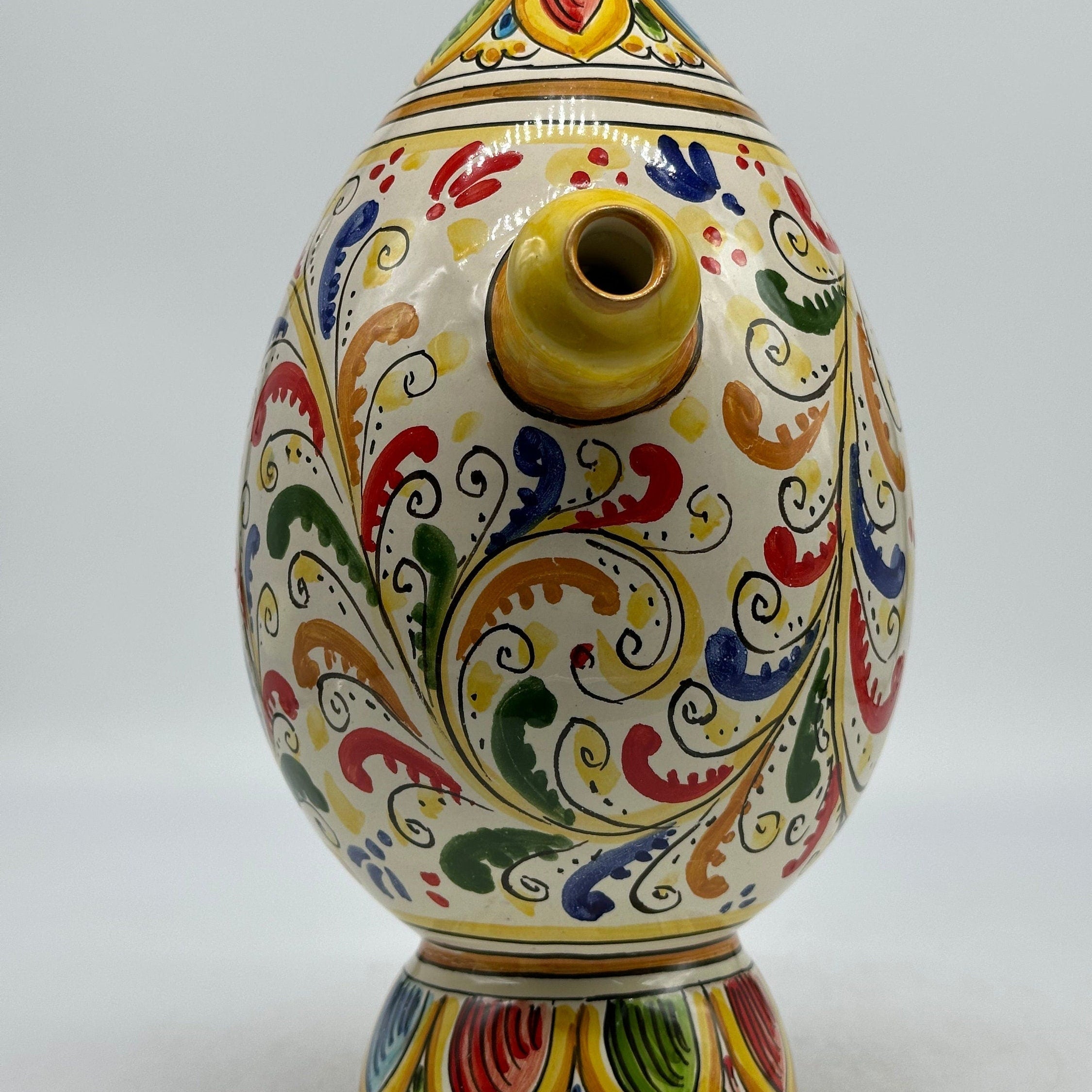 Brocca Tipica "Bummulu Malandrino" 1 Litro interamente fatto a mano Ceramica Caltagirone Decoro N.4