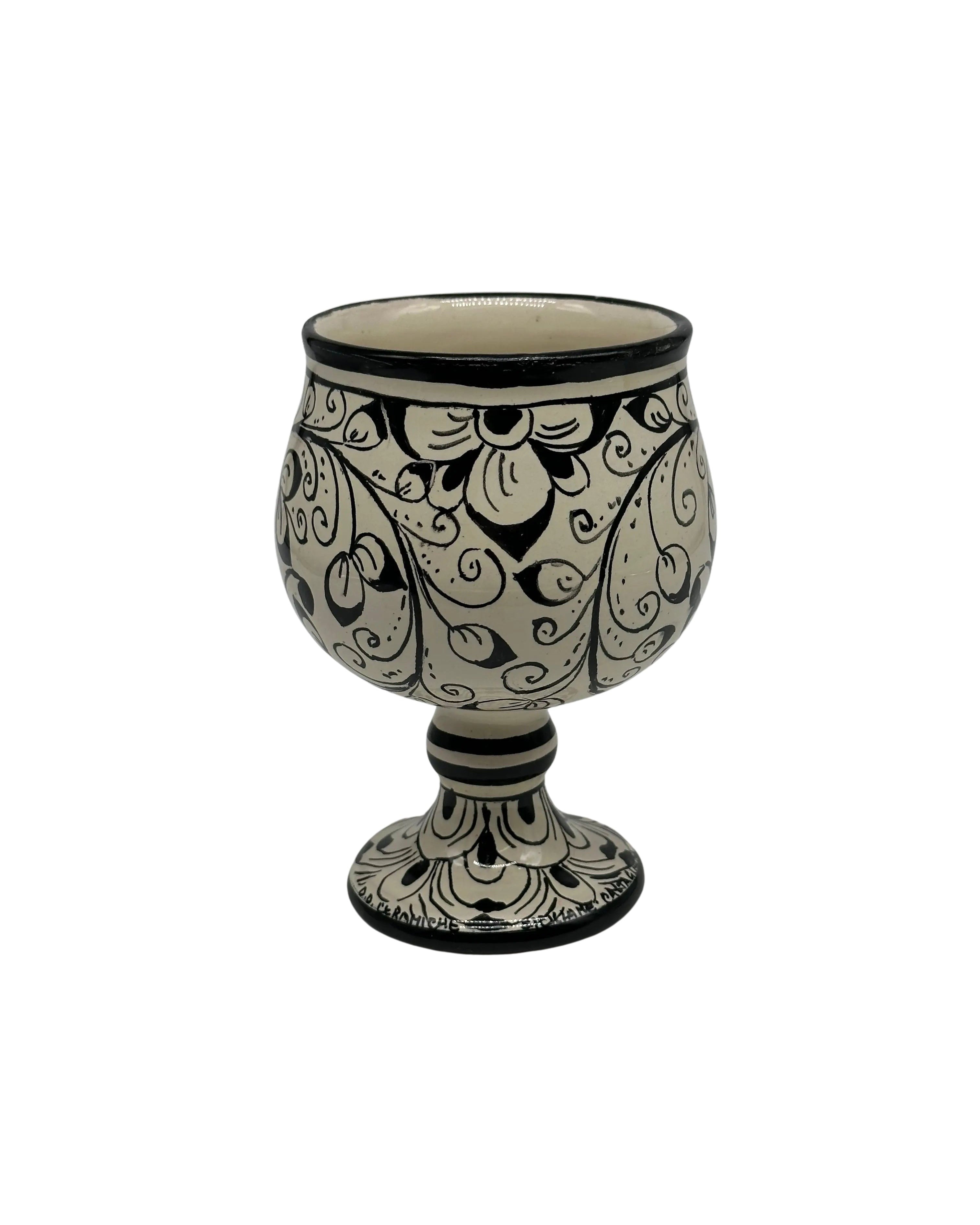 Calice Ceramica Caltagirone decorato a mano Soprammobile VARI COLORI DD CERAMICHE SICILIANE