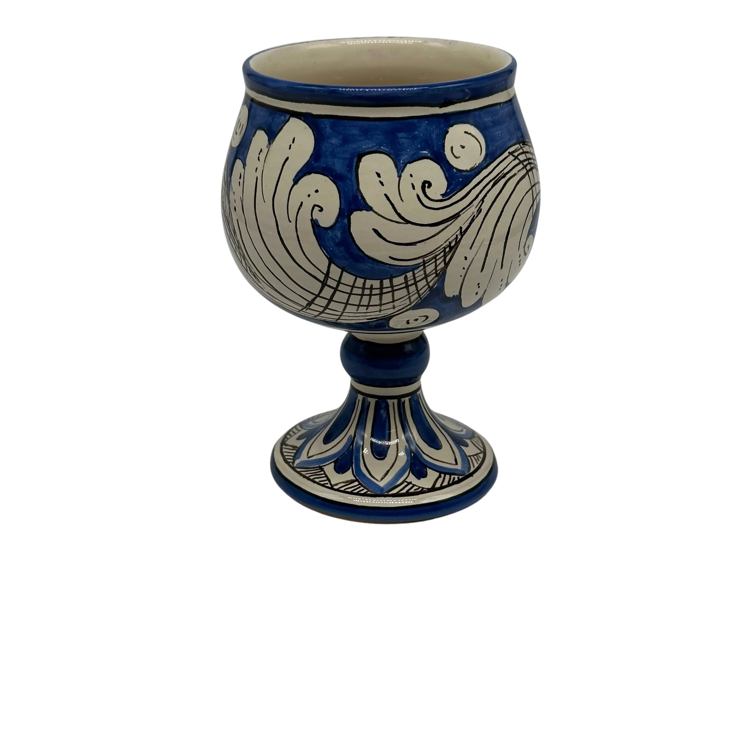 Calice Ceramica Caltagirone decorato a mano Soprammobile VARI COLORI DD CERAMICHE SICILIANE