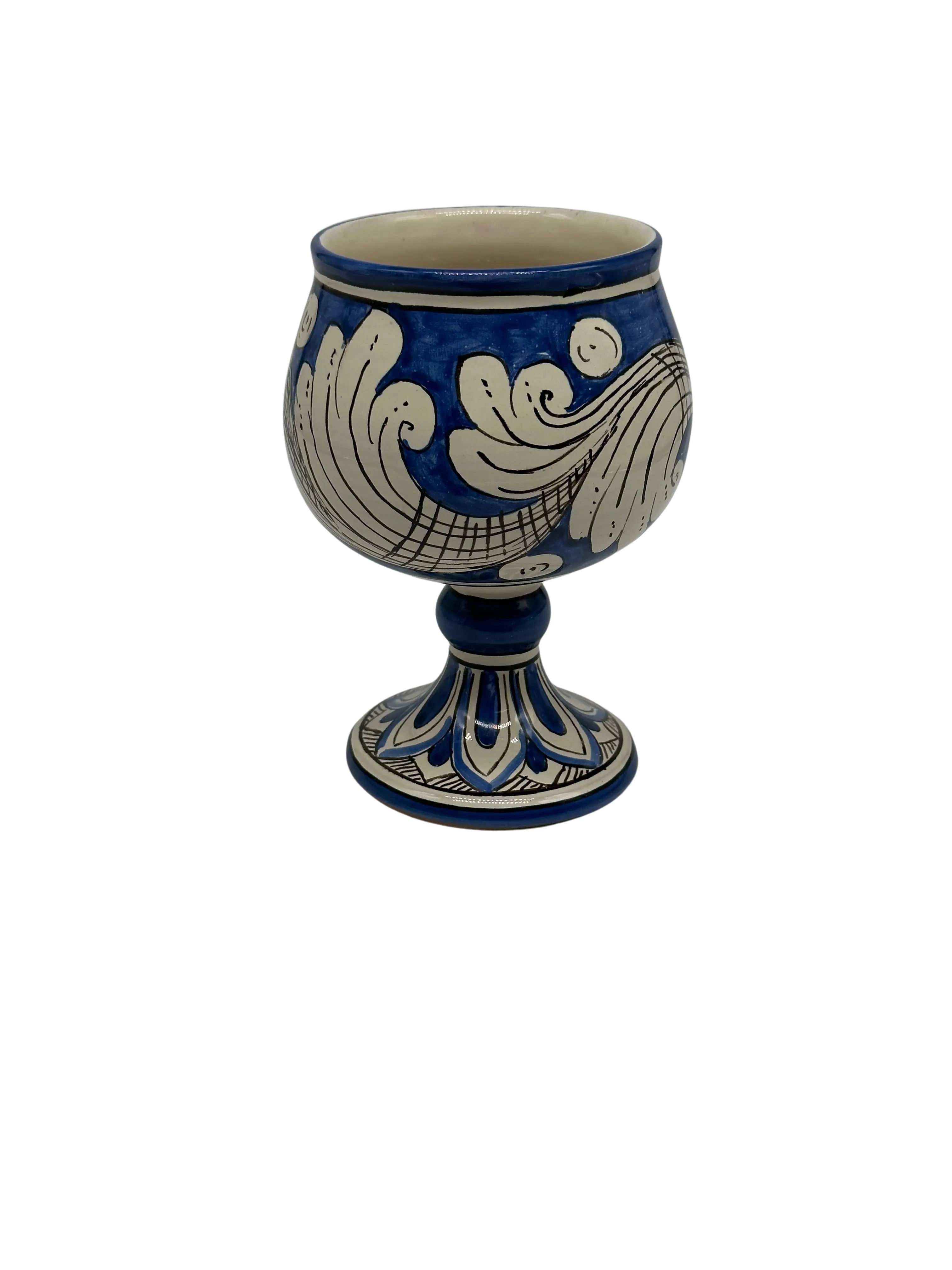 Calice Ceramica Caltagirone decorato a mano Soprammobile VARI COLORI DD CERAMICHE SICILIANE