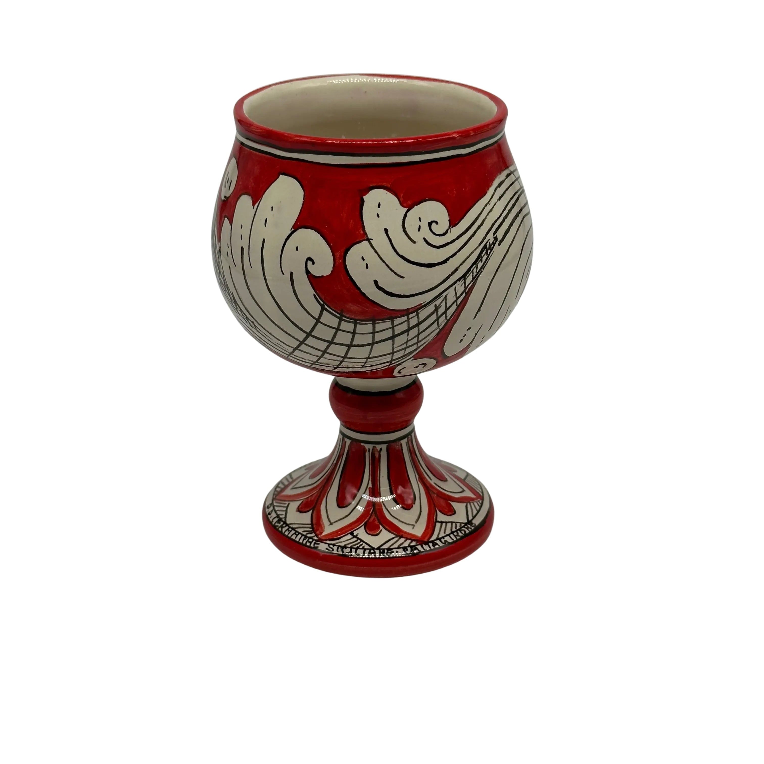 Calice Ceramica Caltagirone decorato a mano Soprammobile VARI COLORI DD CERAMICHE SICILIANE