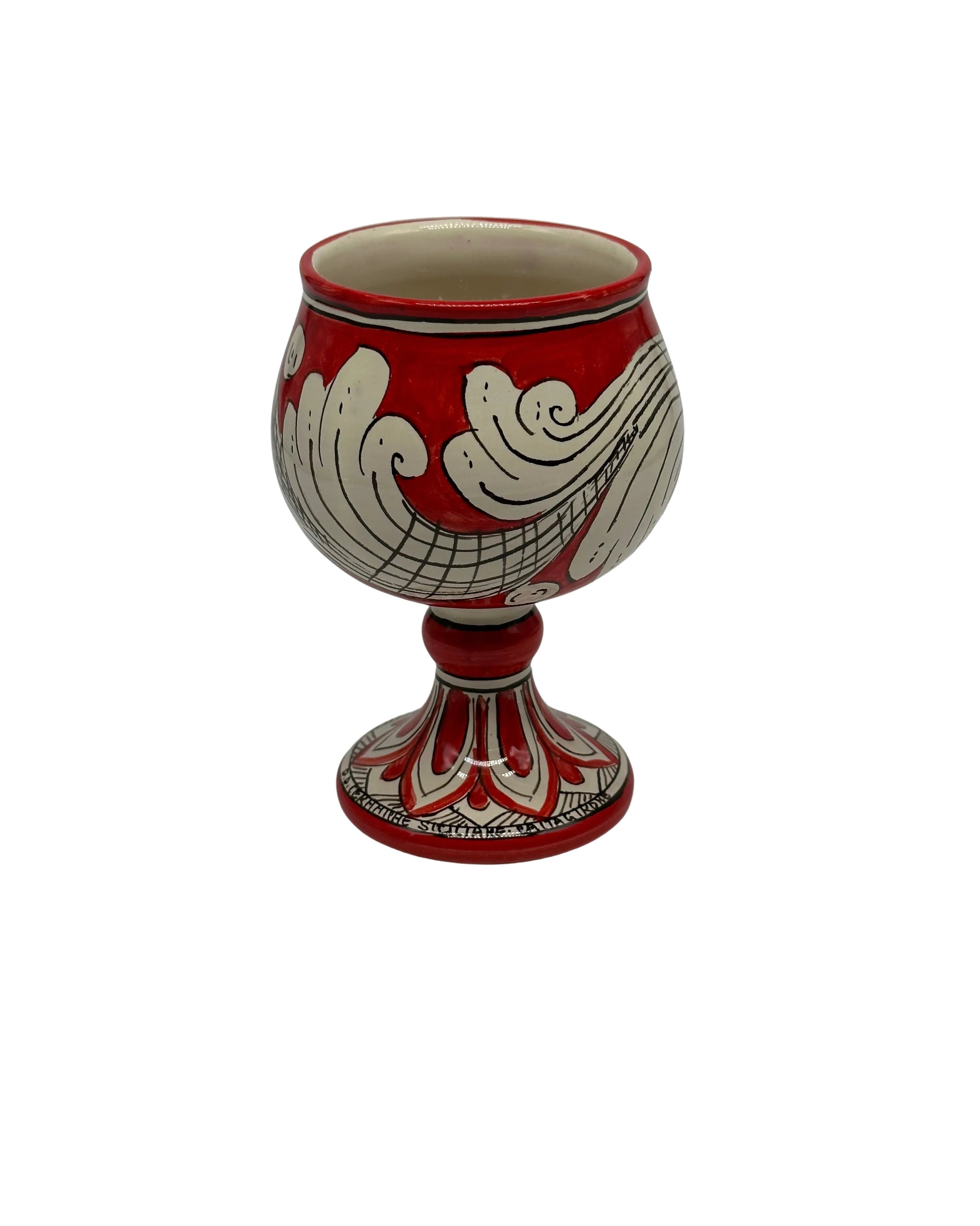 Calice Ceramica Caltagirone decorato a mano Soprammobile VARI COLORI DD CERAMICHE SICILIANE