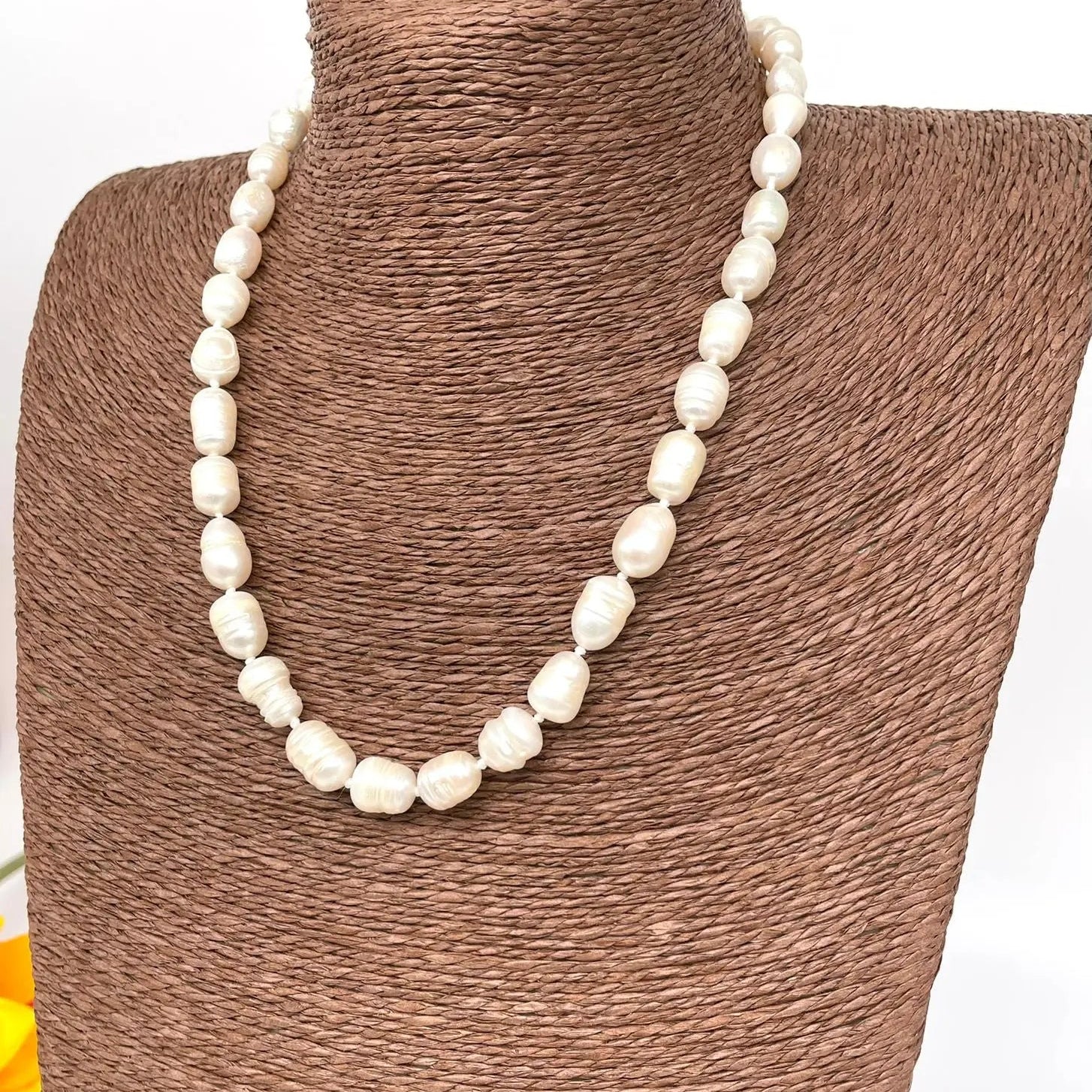 Collana Artigianale Perle Bianche - DD CERAMICHE SICILIANE