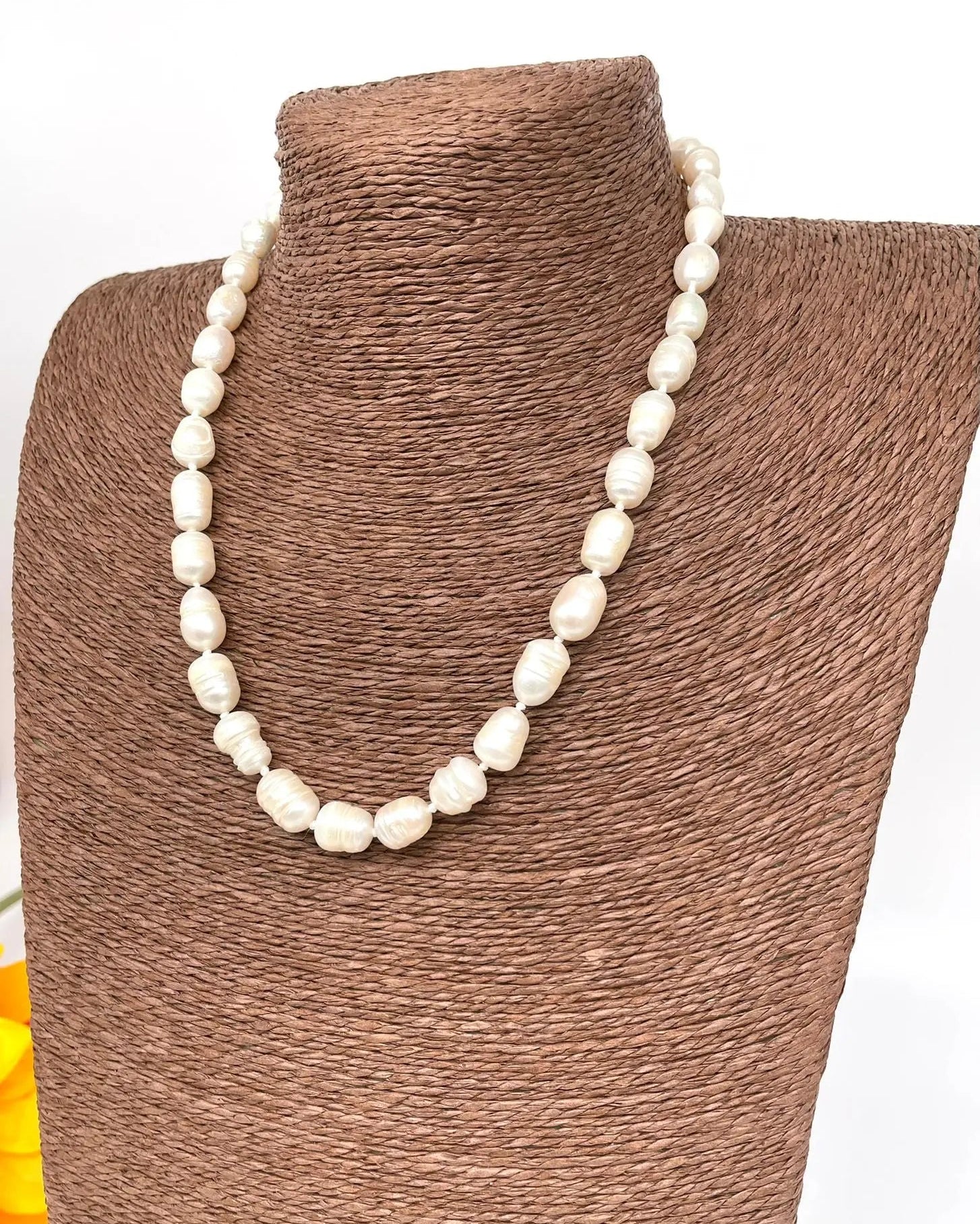 Collana Artigianale Perle Bianche - DD CERAMICHE SICILIANE