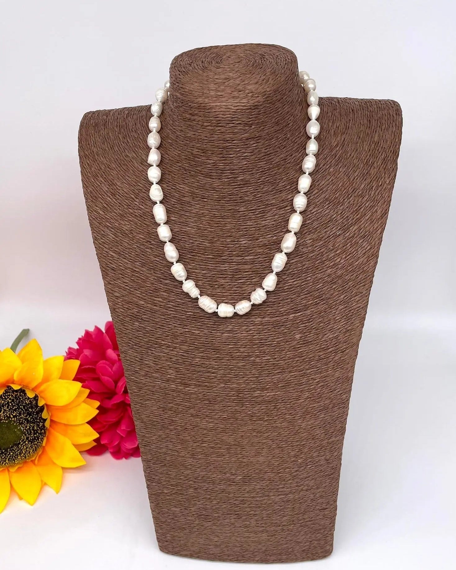 Collana Artigianale Perle Bianche - DD CERAMICHE SICILIANE