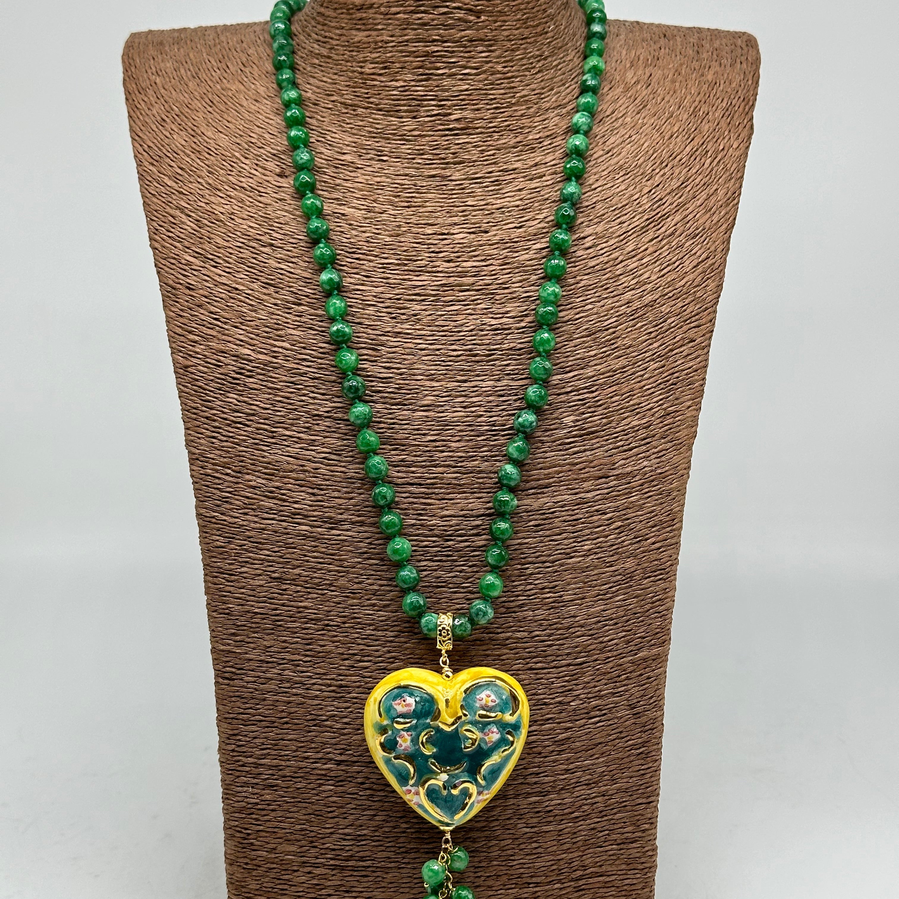 Collana Siciliana Cuore Sacro Ceramica di Caltagirone V.4 - COLLANA