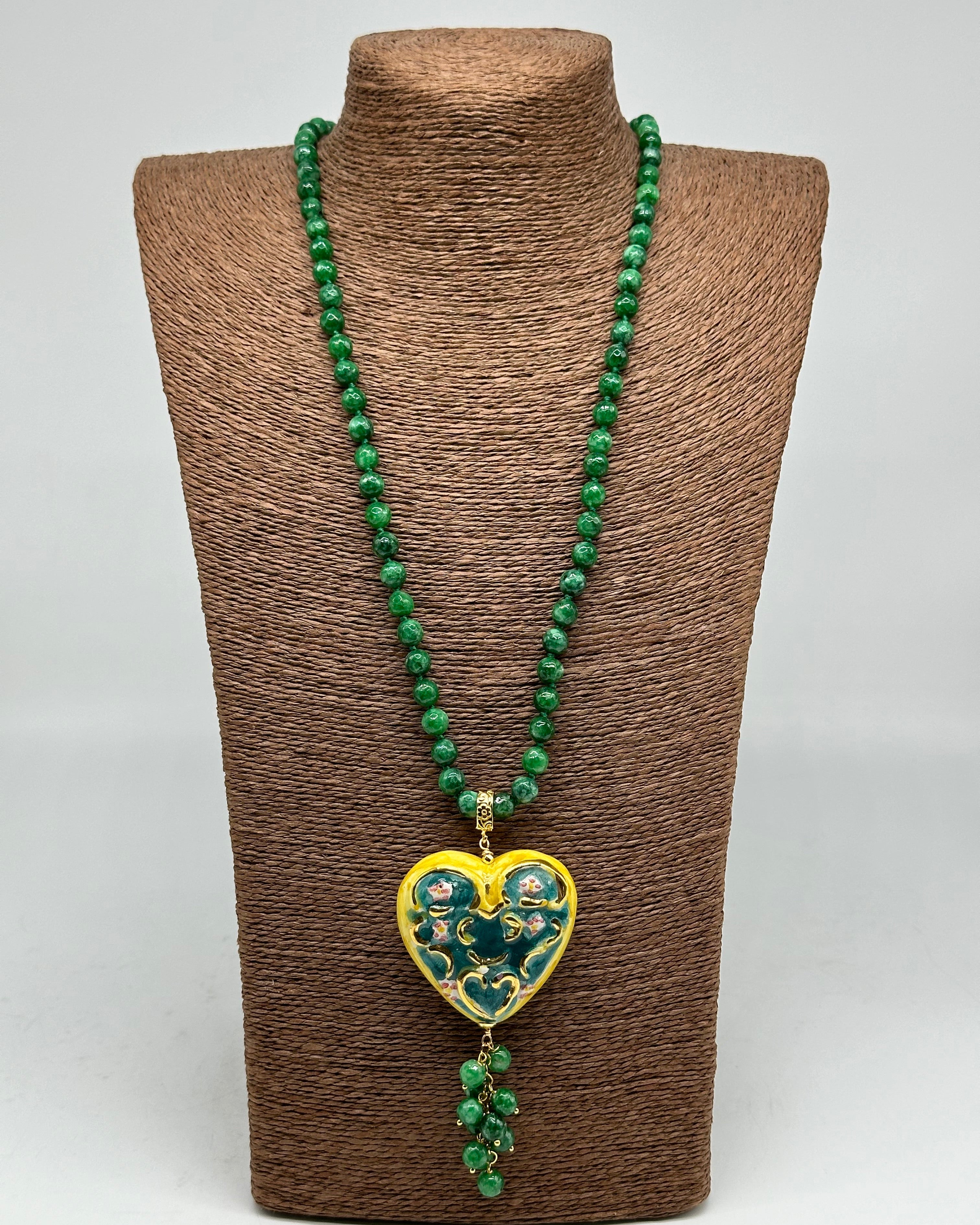 Collana Siciliana Cuore Sacro Ceramica di Caltagirone V.4 - COLLANA