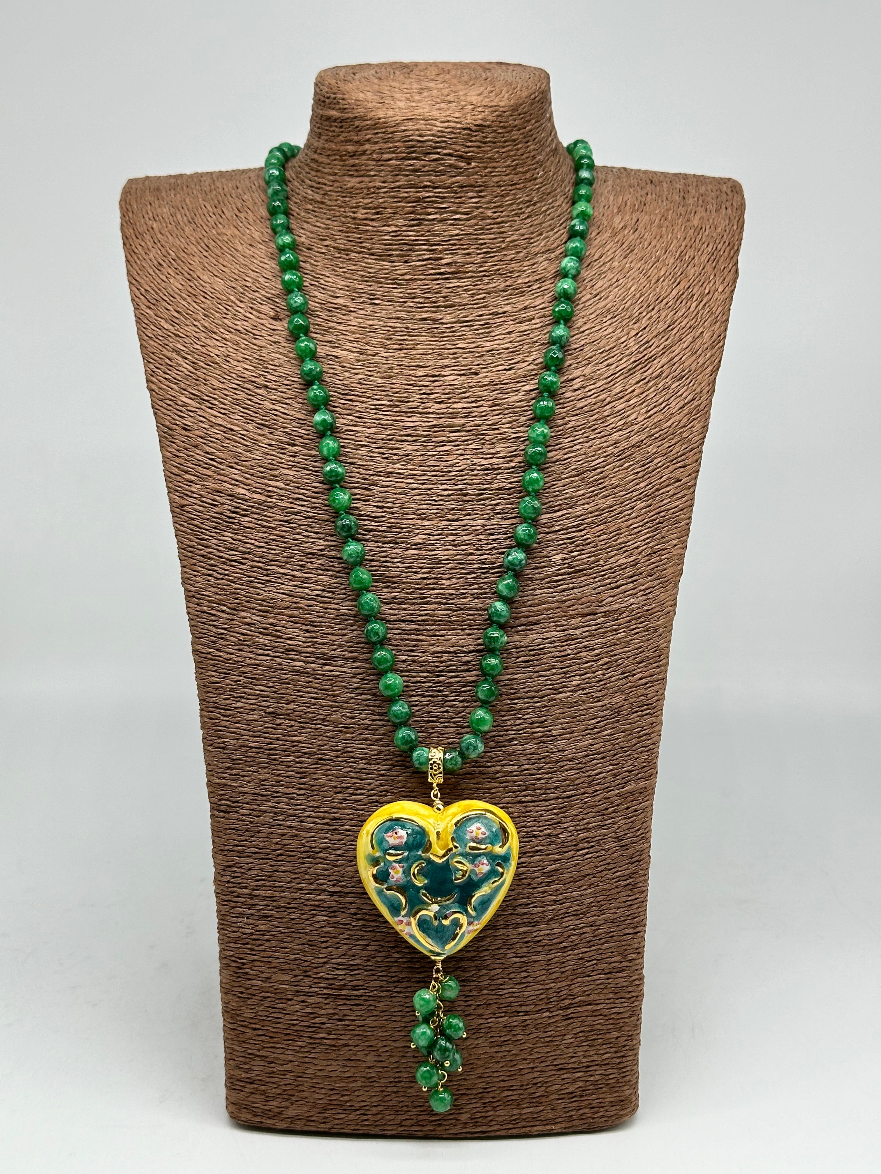 Collana Siciliana Cuore Sacro Ceramica di Caltagirone V.4 - COLLANA