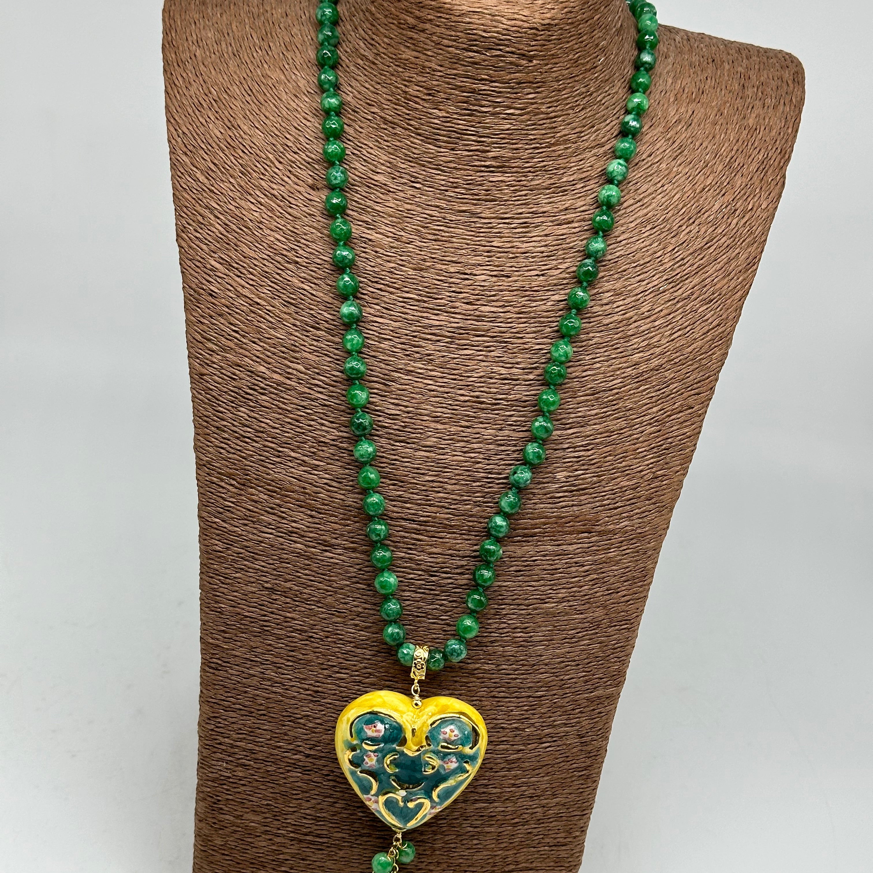 Collana Siciliana Cuore Sacro Ceramica di Caltagirone V.4 - COLLANA