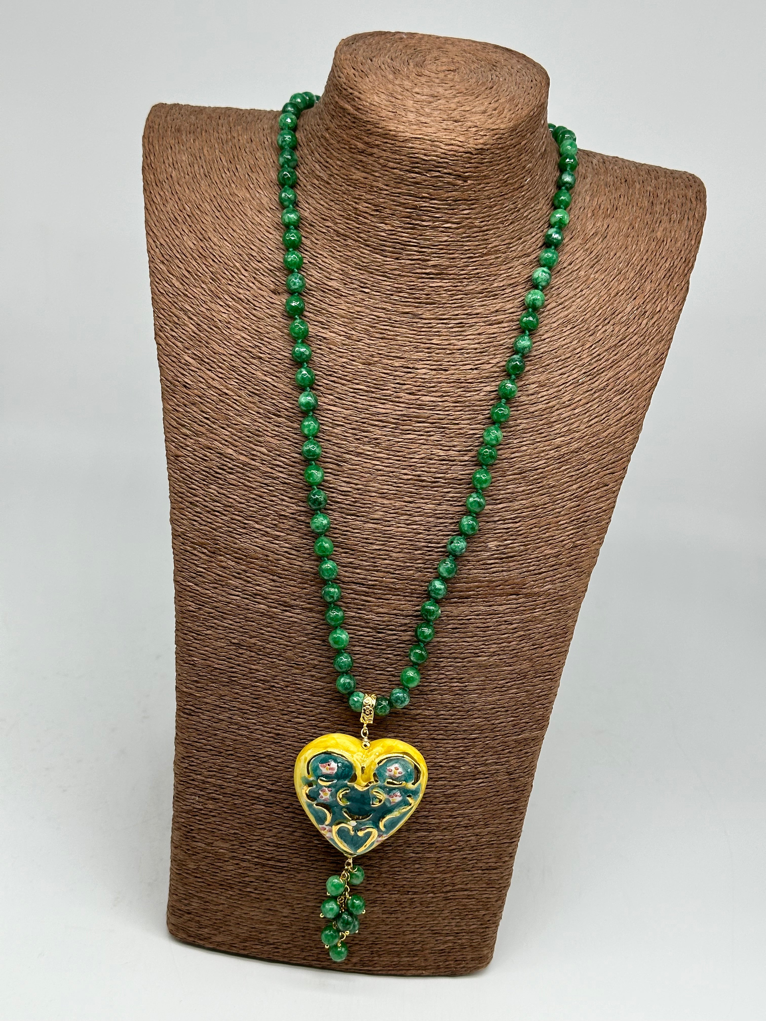 Collana Siciliana Cuore Sacro Ceramica di Caltagirone V.4 - COLLANA