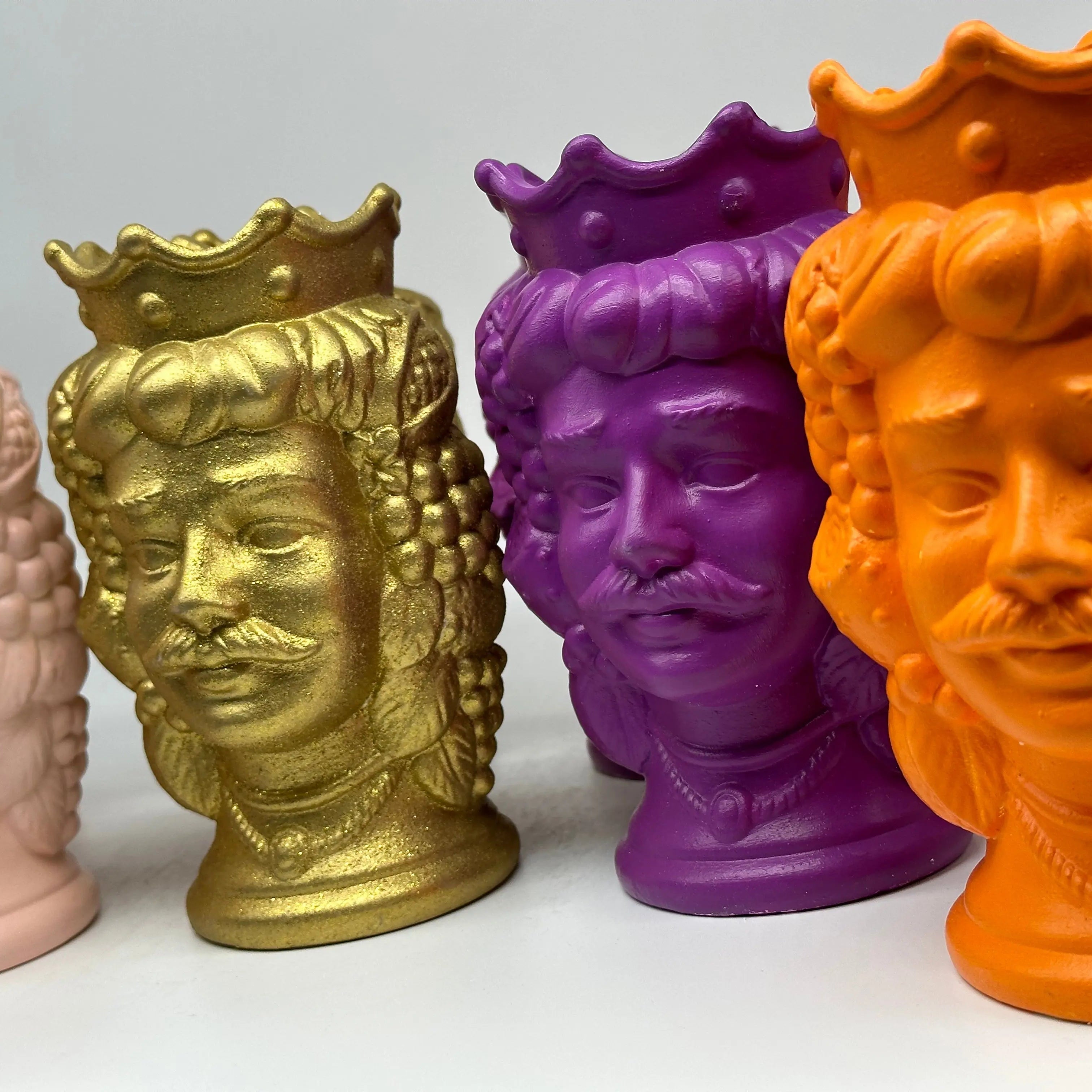 Coppia Teste di Moro Kalat Frutta “LINEA POP” Ceramica Caltagirone cm H.18 Artigianale DD CERAMICHE SICILIANE