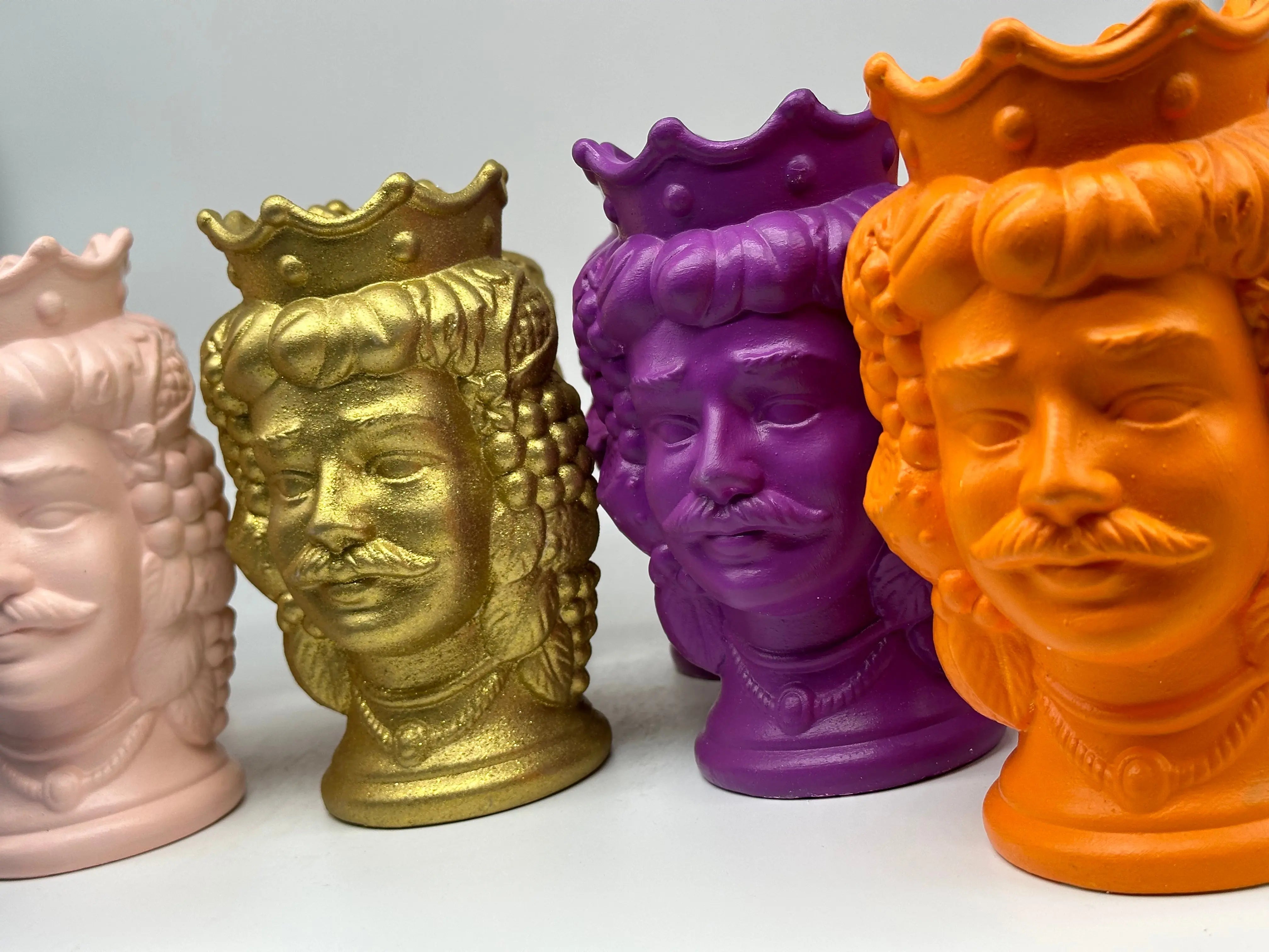 Coppia Teste di Moro Kalat Frutta “LINEA POP” Ceramica Caltagirone cm H.18 Artigianale DD CERAMICHE SICILIANE