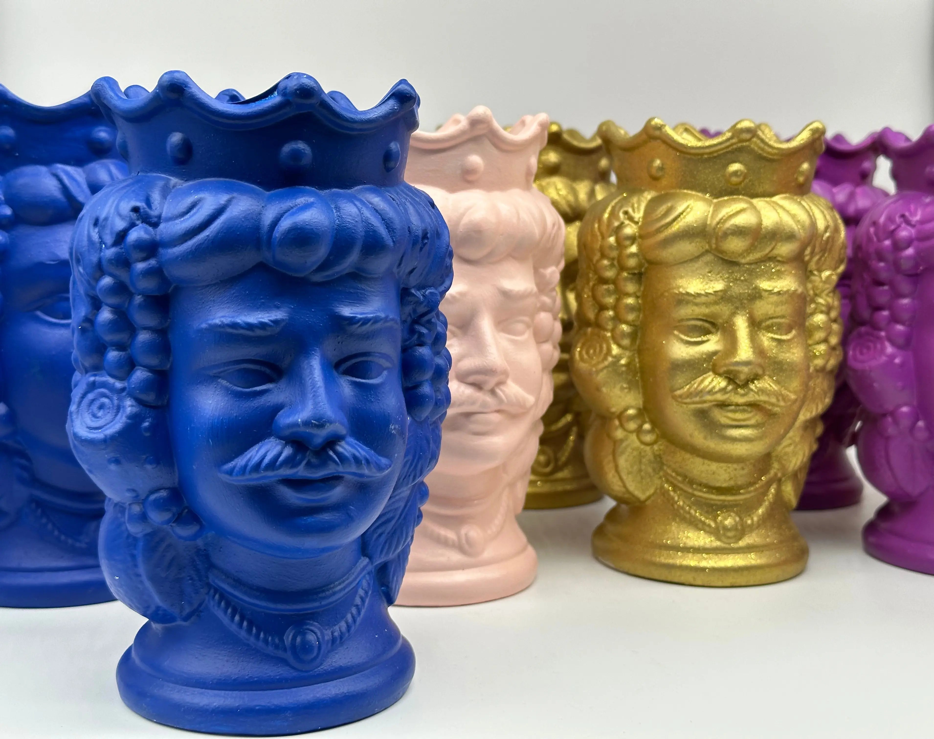 Coppia Teste di Moro Kalat Frutta “LINEA POP” Ceramica Caltagirone cm H.18 Artigianale DD CERAMICHE SICILIANE