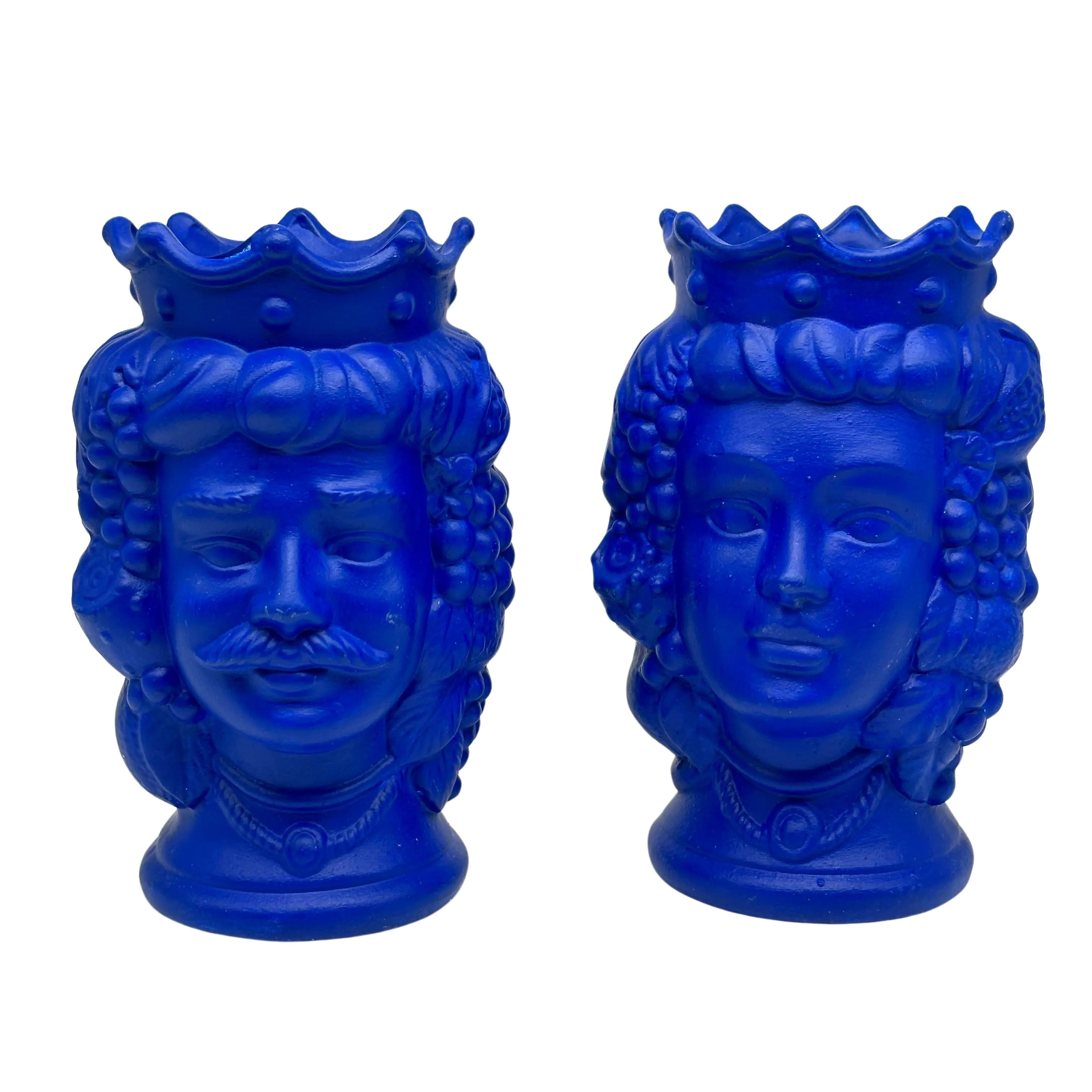 Coppia Teste di Moro Kalat Frutta “LINEA POP” Ceramica Caltagirone cm H.18 Artigianale DD CERAMICHE SICILIANE