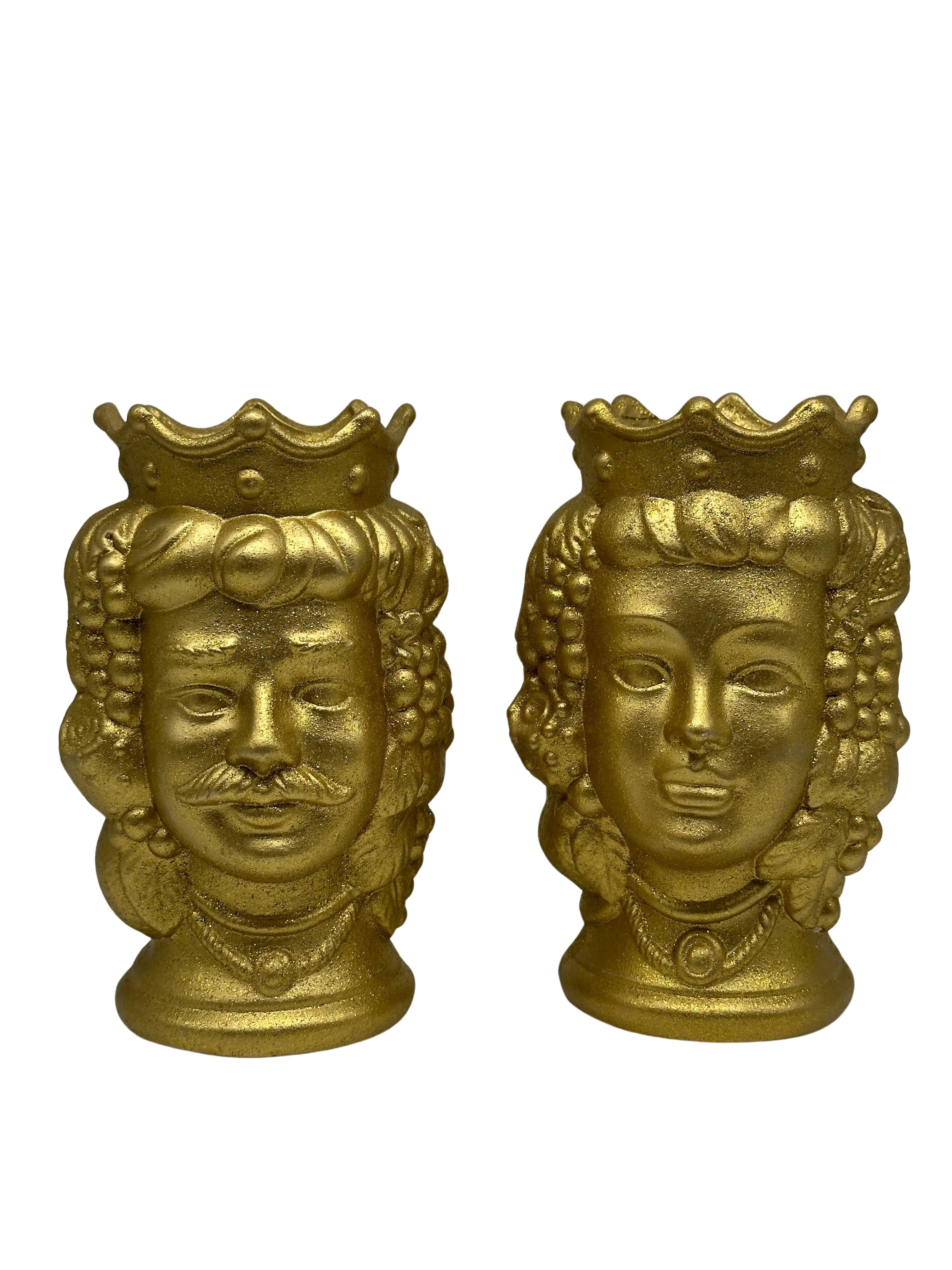 Coppia Teste di Moro Kalat Frutta “LINEA POP” Ceramica Caltagirone cm H.18 Artigianale DD CERAMICHE SICILIANE