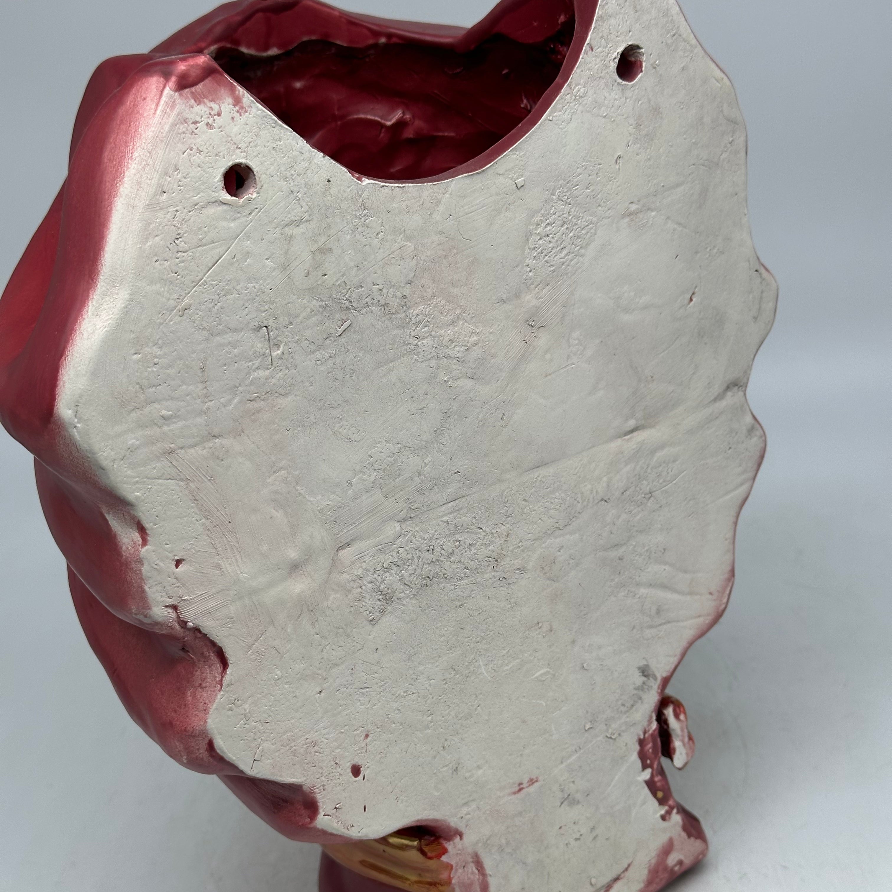 FINE SERIE - Testa di Moro Applique Atena Donna Ceramica Caltagirone cm H.30 L.23 Artigianale Bordeaux - TESTE DI MORO