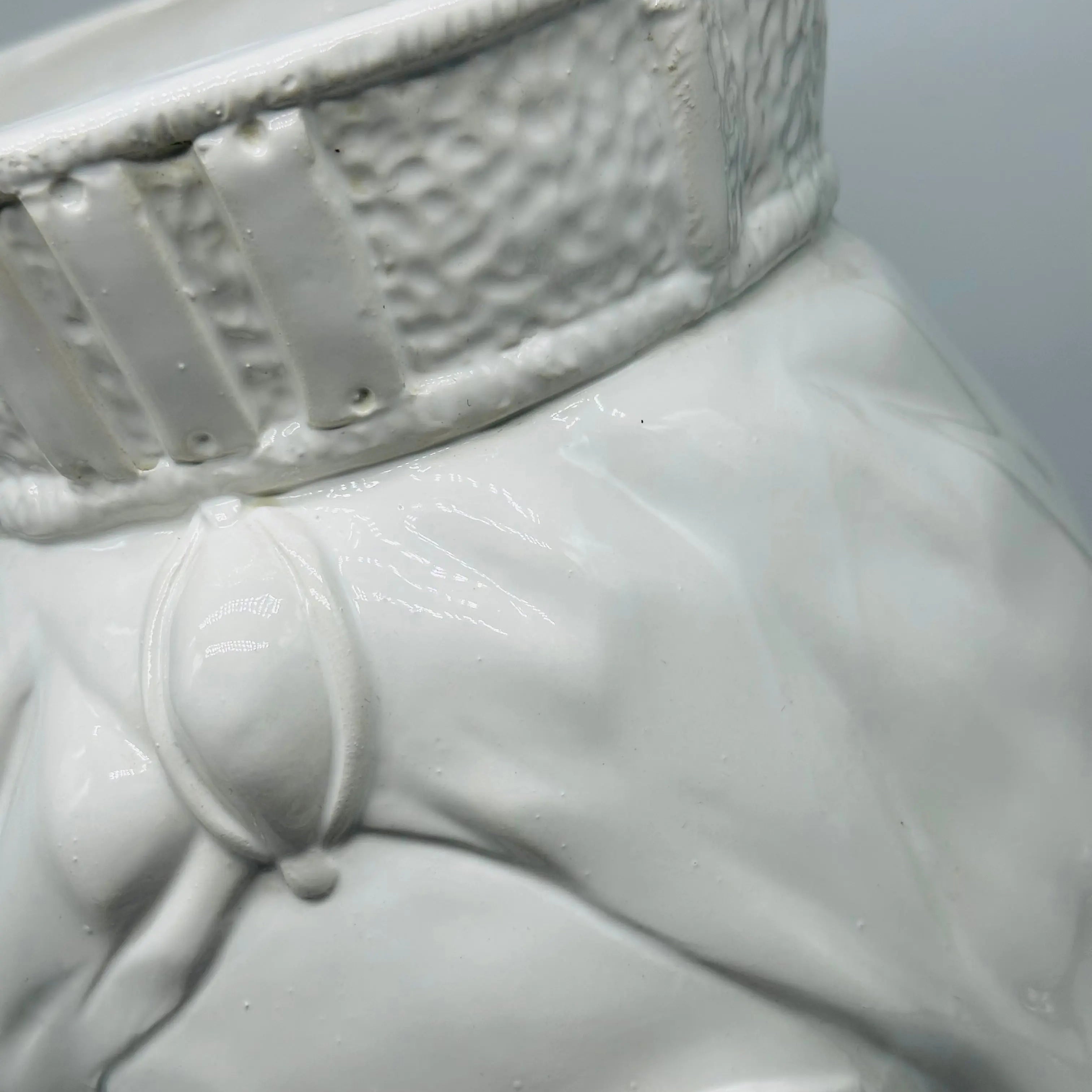 FINE SERIE - Testa di Moro Uomo Corona Retta Ceramica Caltagirone cm H.38 L.24 Artigianale Bianco DD CERAMICHE SICILIANE