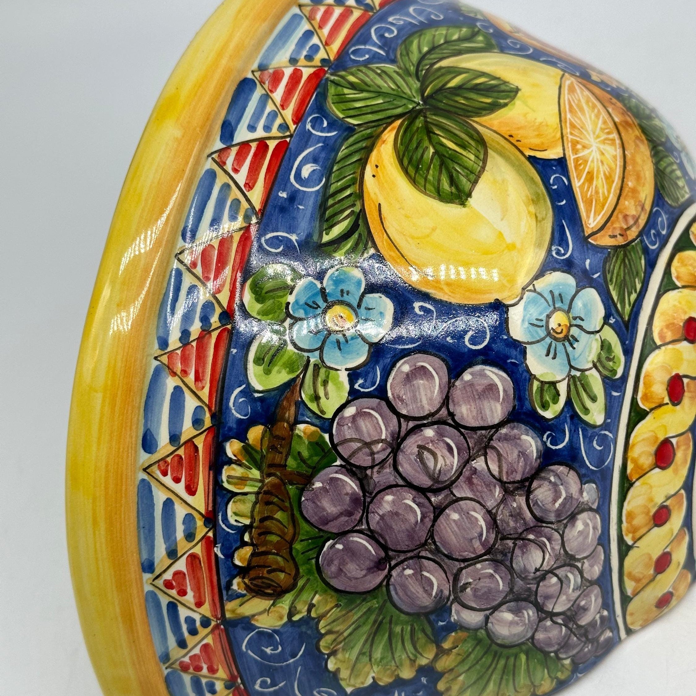 Gerla Fioriera da Muro cm H.28 L.15 Ceramica Caltagirone decorata a mano V.1