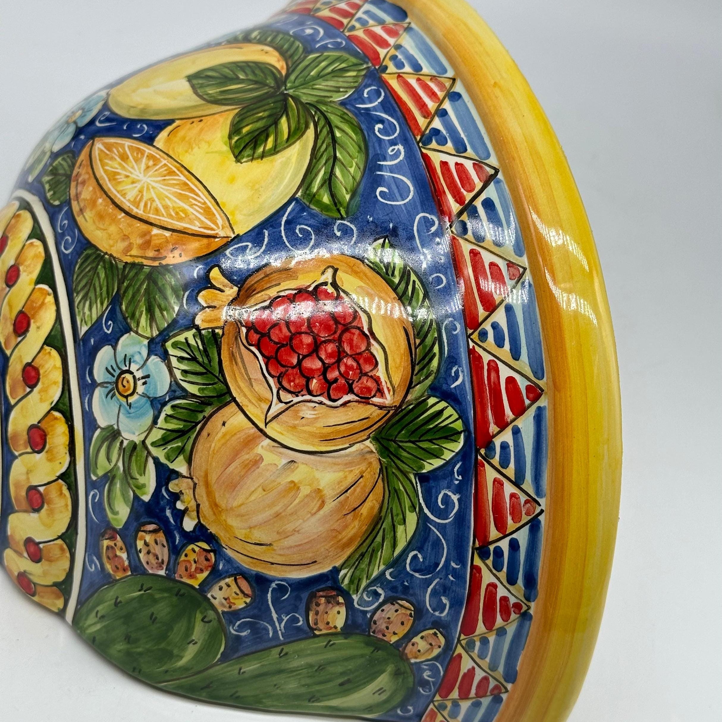 Gerla Fioriera da Muro cm H.28 L.15 Ceramica Caltagirone decorata a mano V.1