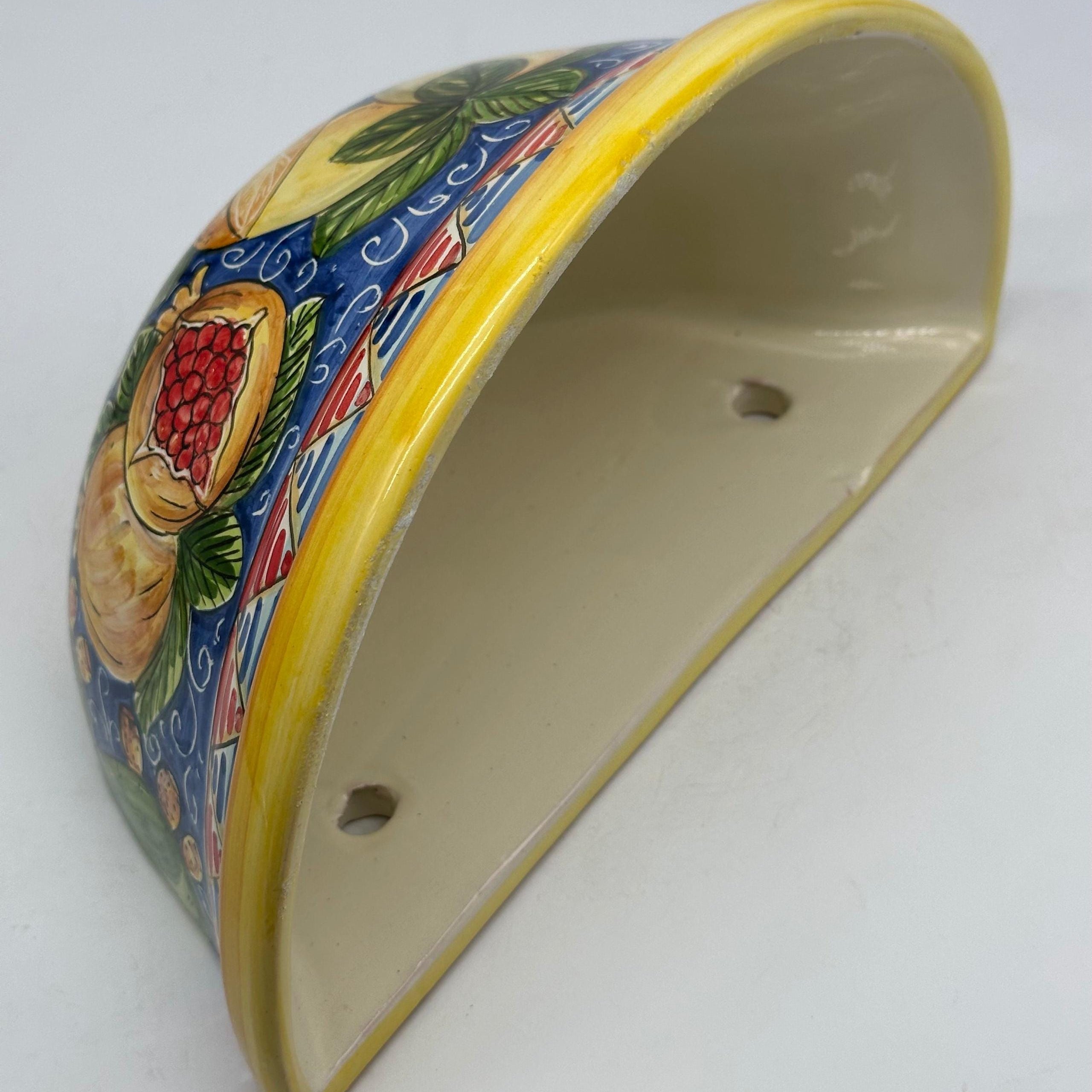 Gerla Fioriera da Muro cm H.28 L.15 Ceramica Caltagirone decorata a mano V.1