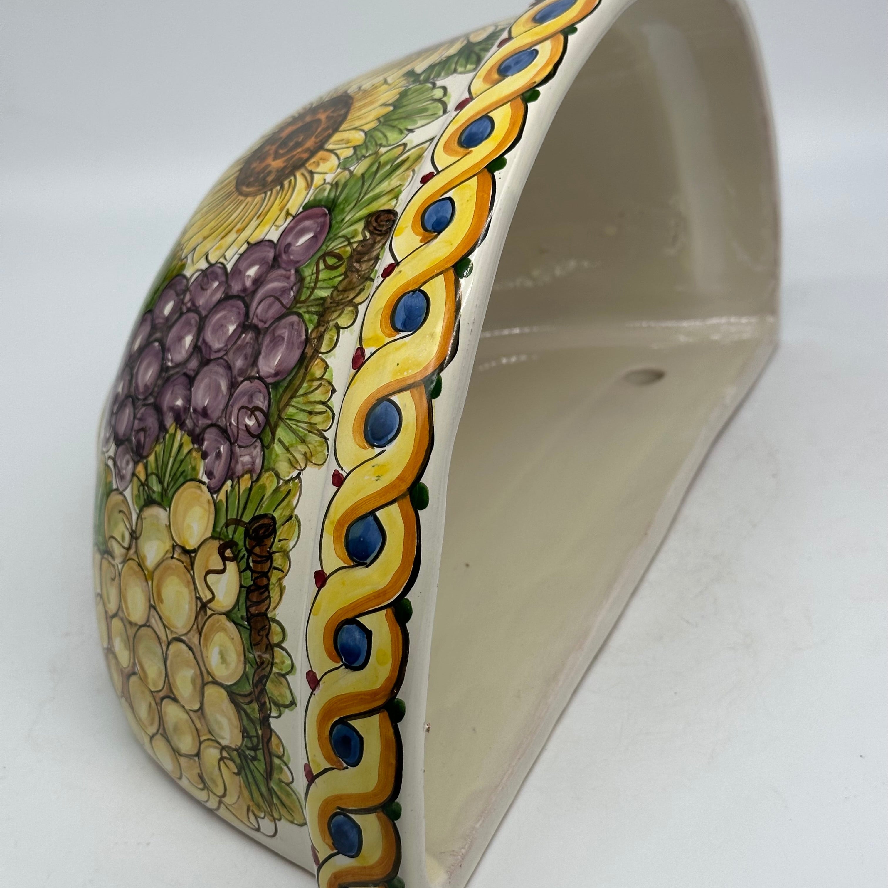 Gerla Fioriera da Muro cm H.32 L.20 Ceramica Caltagirone decorata a mano V.1 - MADE IN SICILY