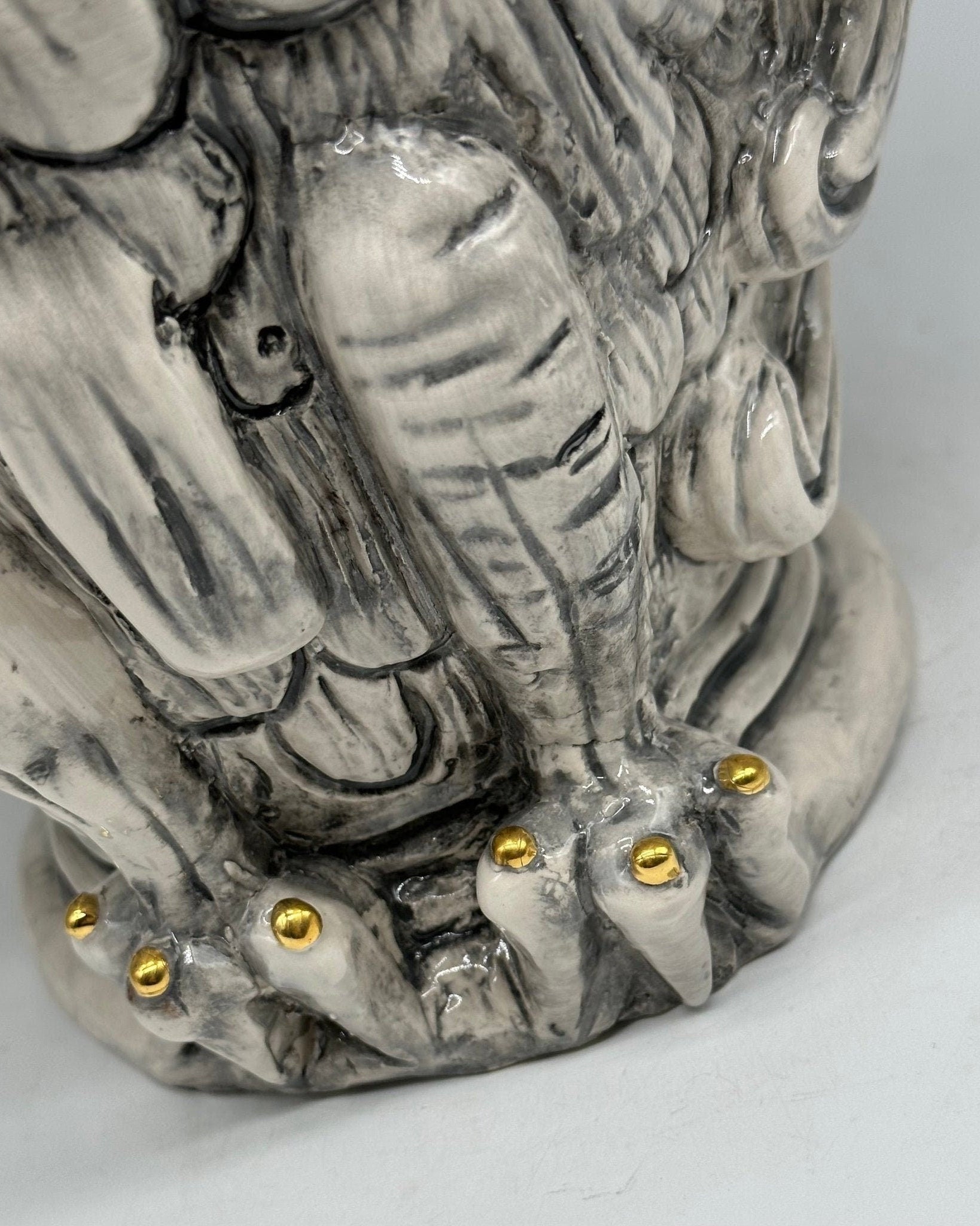 Gufo Portafortuna Ceramica Caltagirone cm H.46 L.30 Artigianale Decorato - DD CERAMICHE SICILIANE