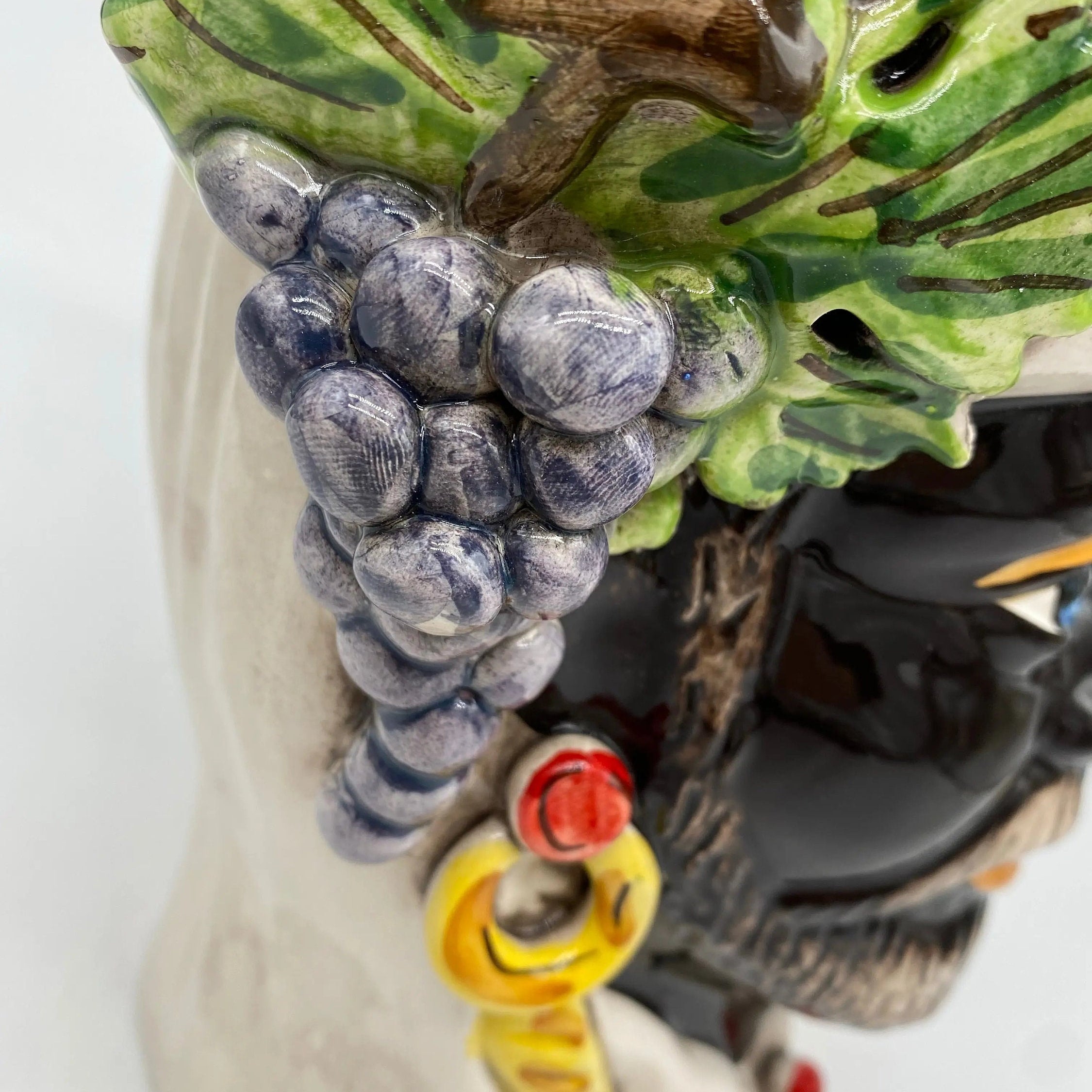 Teste di Moro Classica Ceramica Caltagirone cm H.27 L.20 Artigianale Pasta Bianca DD CERAMICHE SICILIANE