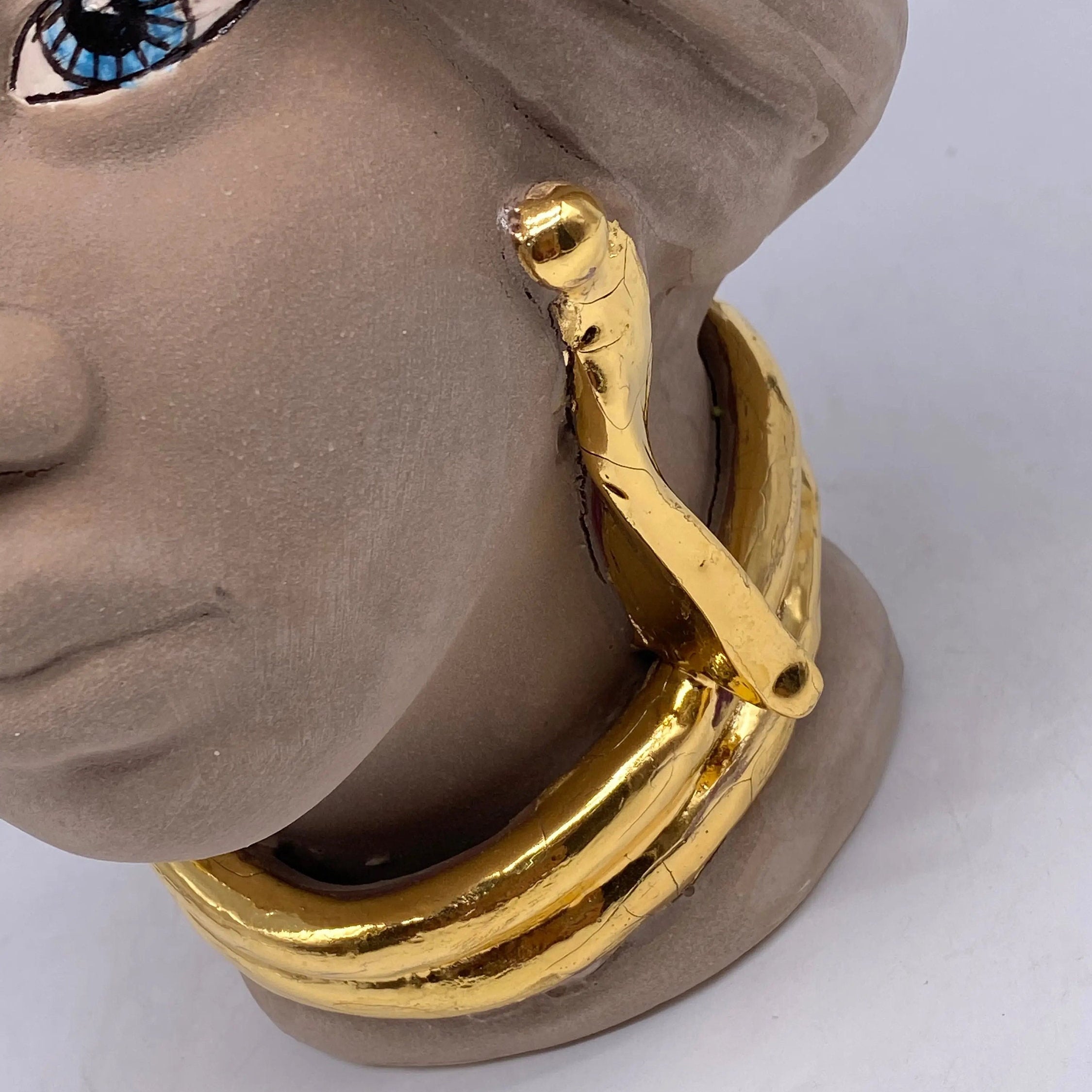 Teste di Moro Atena Ceramica Caltagirone cm H.24 L.18 Artigianale Fango Oro DD CERAMICHE SICILIANE