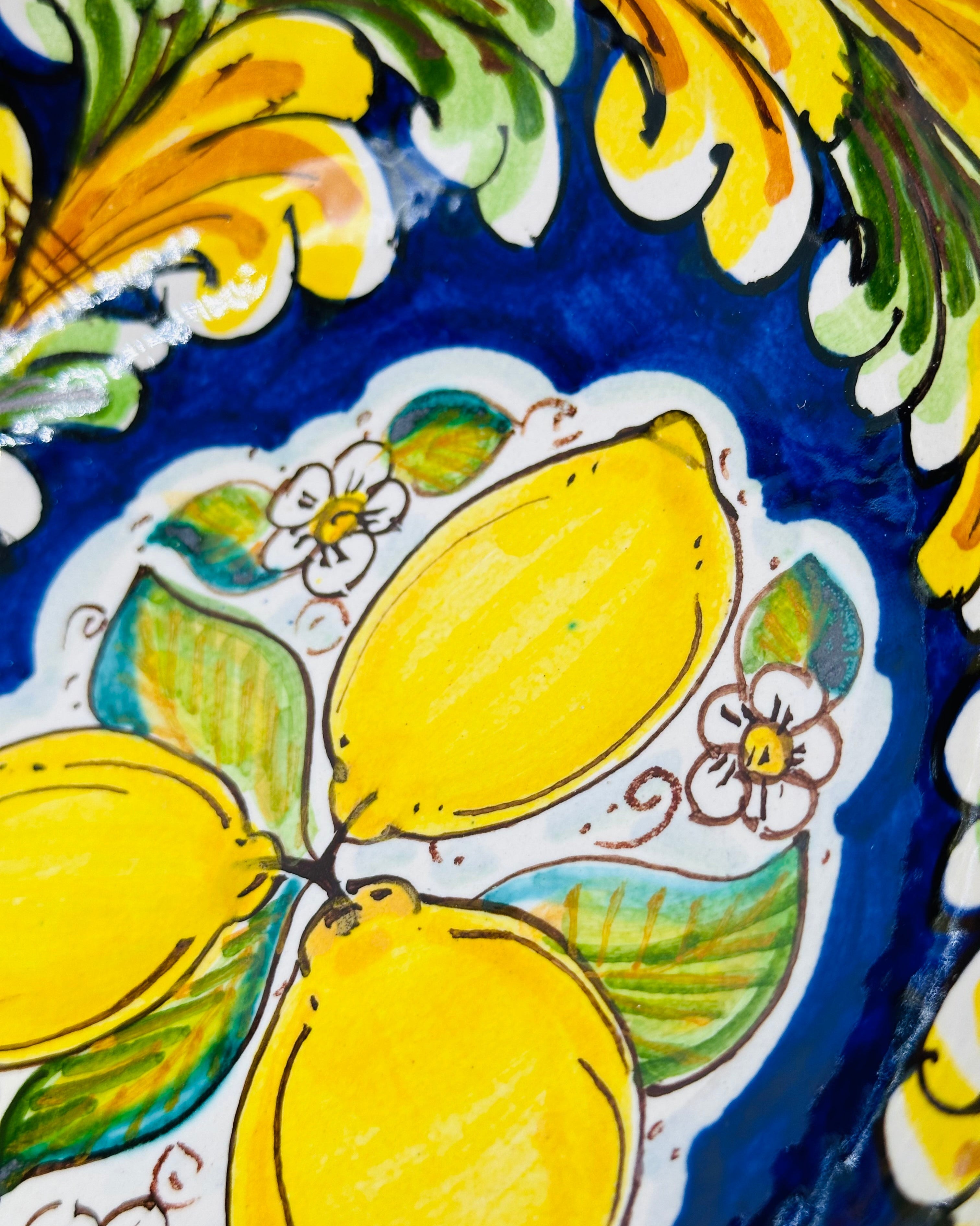 Insalatiera diametro cm 20 Ceramica Caltagirone - Citrino - INSALATIERA