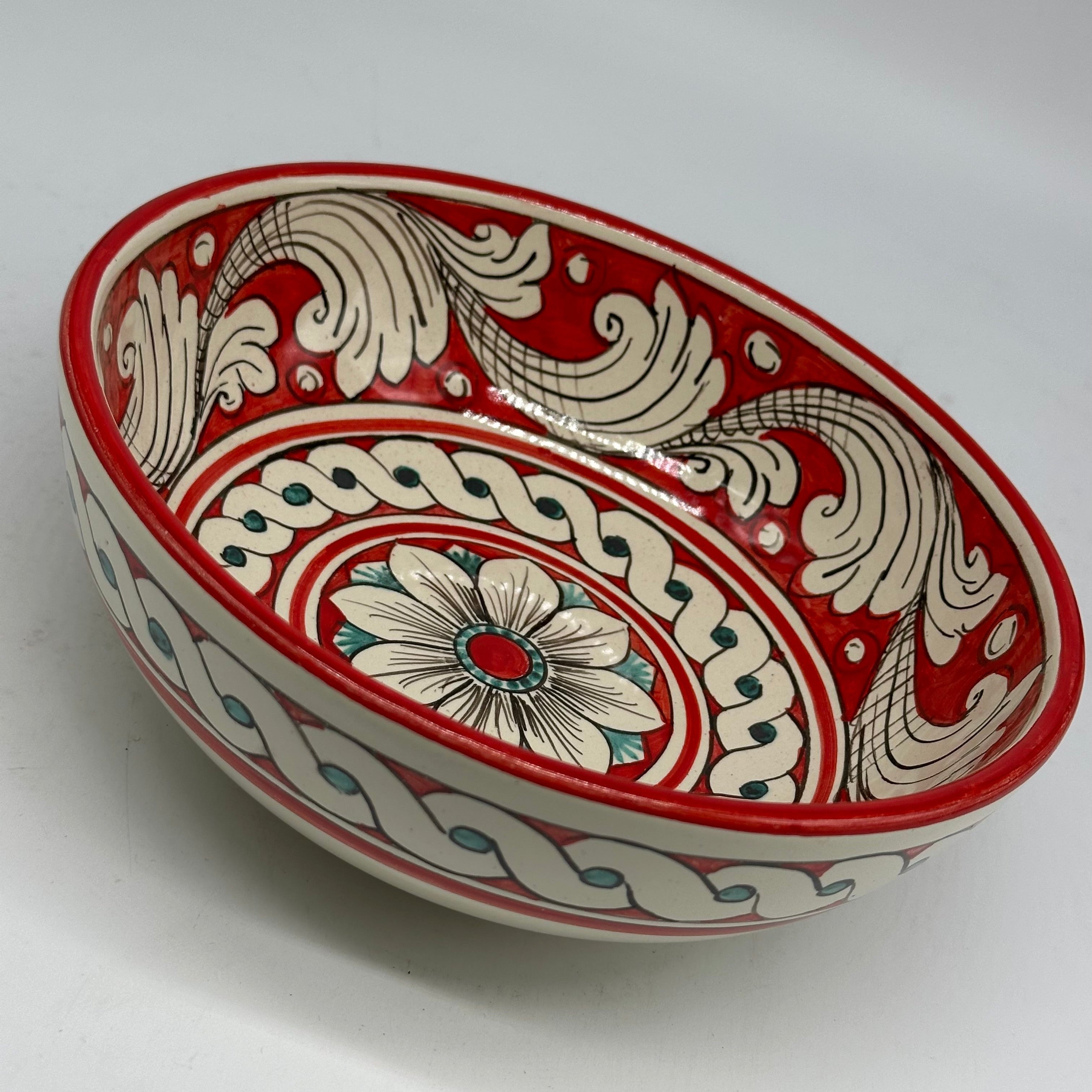 Insalatiera diametro cm 20 Ceramica Caltagirone - Ibisco - INSALATIERA