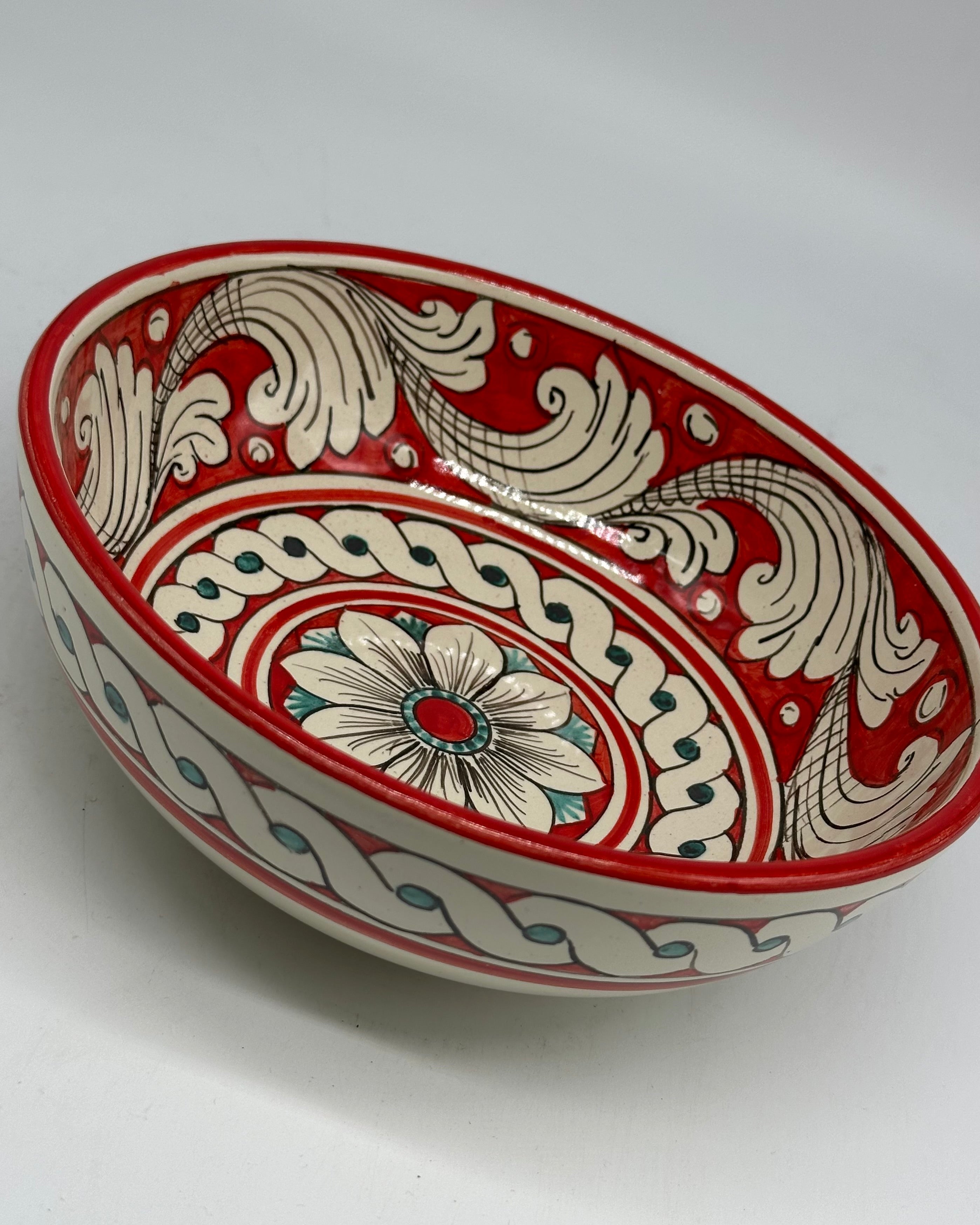 Insalatiera diametro cm 20 Ceramica Caltagirone - Ibisco - INSALATIERA