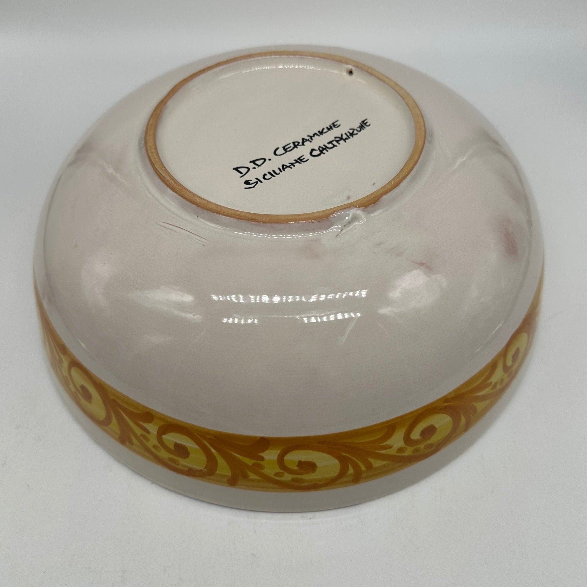 Ciotalo Vassoio Insalatiera Ceramica Caltagirone Diametro 30 cm Artigianale Decorata - DD CERAMICHE SICILIANE