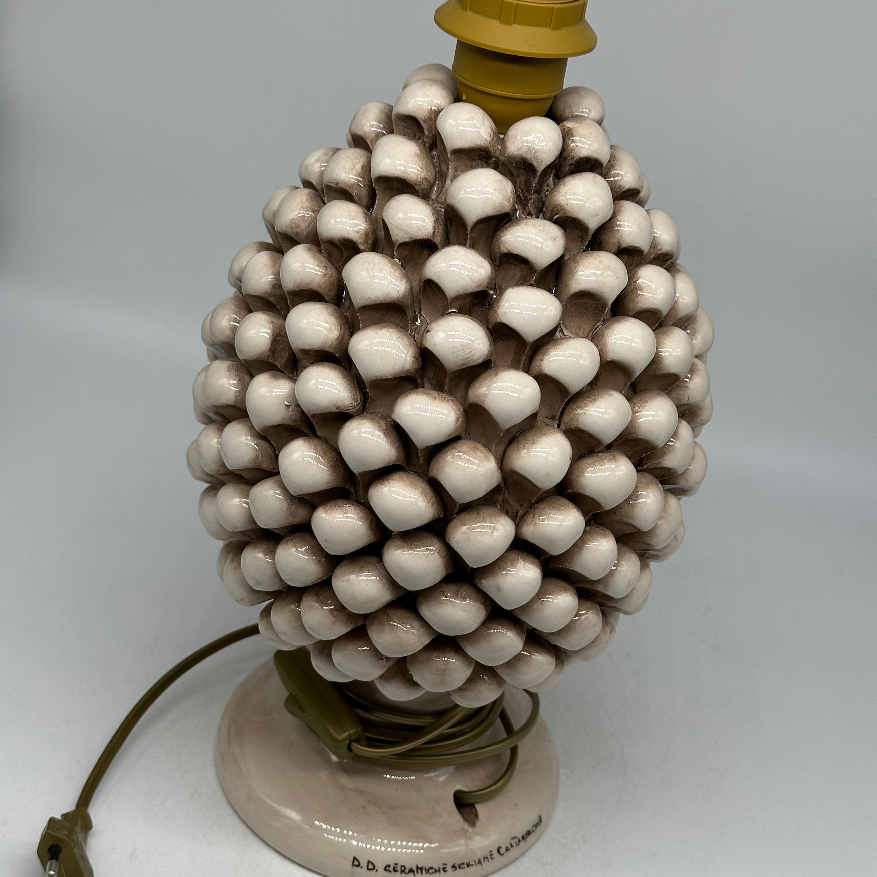 Lampada Pigna Ceramica Caltagirone cm H.30 Artigianale Beige - LAMPADE