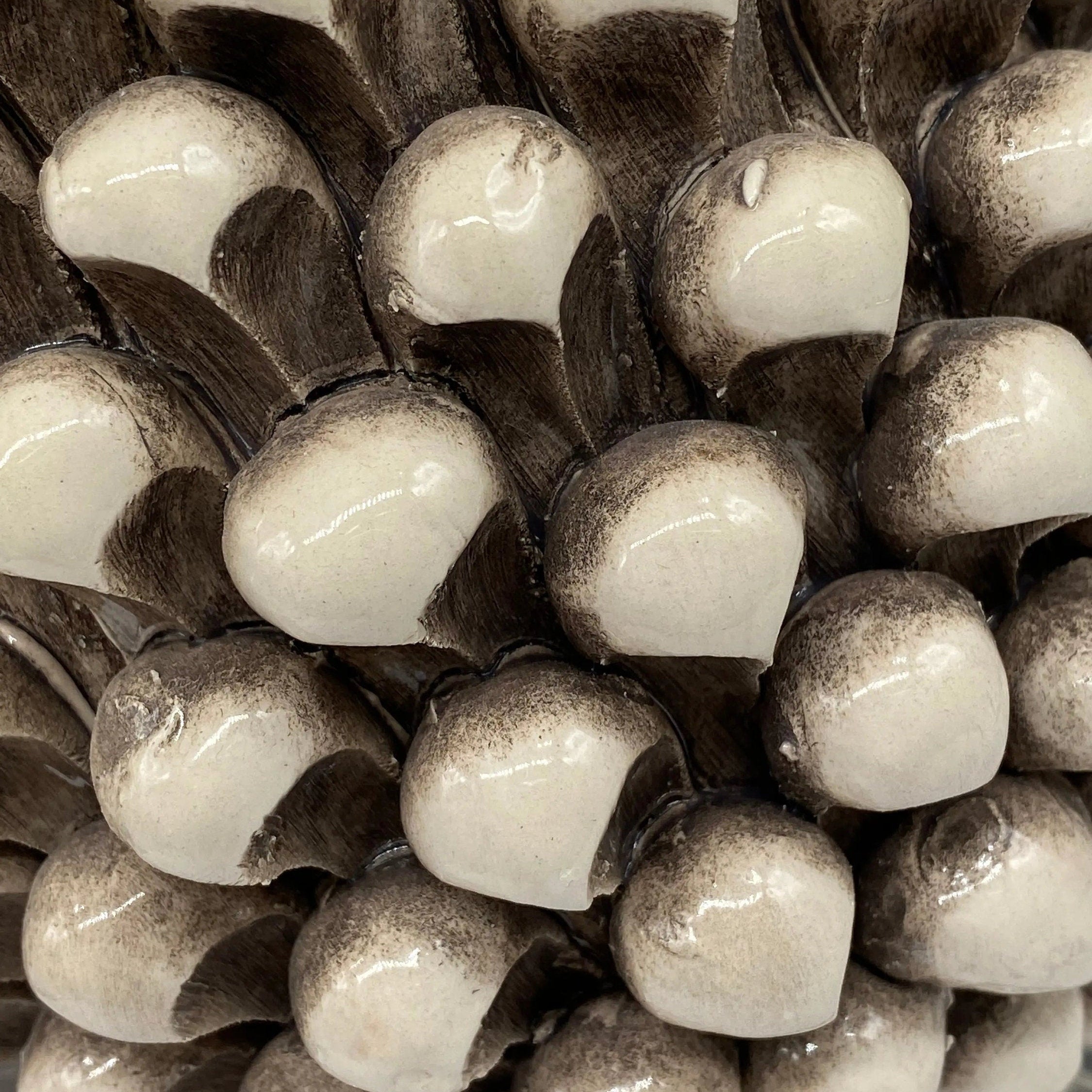 Lampada Pigna Ceramica Caltagirone cm H.30 Artigianale Écru Base Decorata DD CERAMICHE SICILIANE